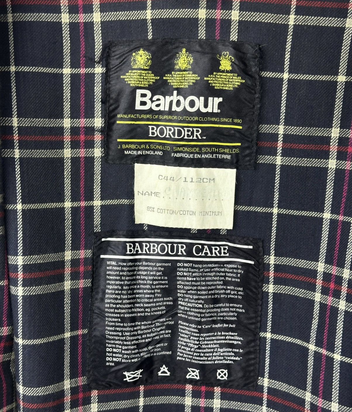 Barbour Barbour Border Waxed Jacket Blue C44/112CM Vintage England Size US L / EU 52-54 / 3 - 9 Thumbnail
