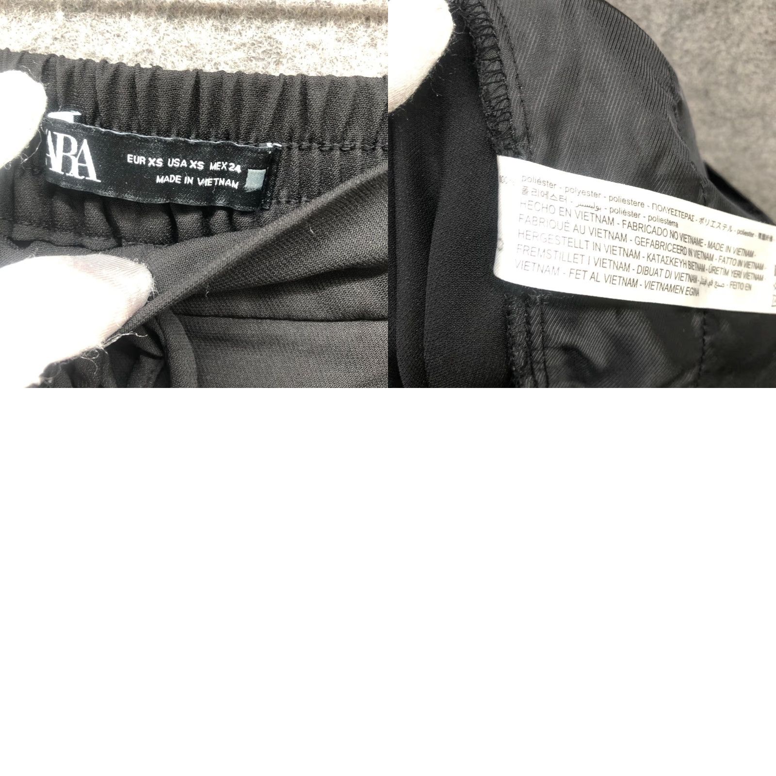 Zara Zara Black Pull On Pants Womens XS Drawstring Tapered Leg High Rise Size 26" / US 2 / IT 38 - 8 Thumbnail