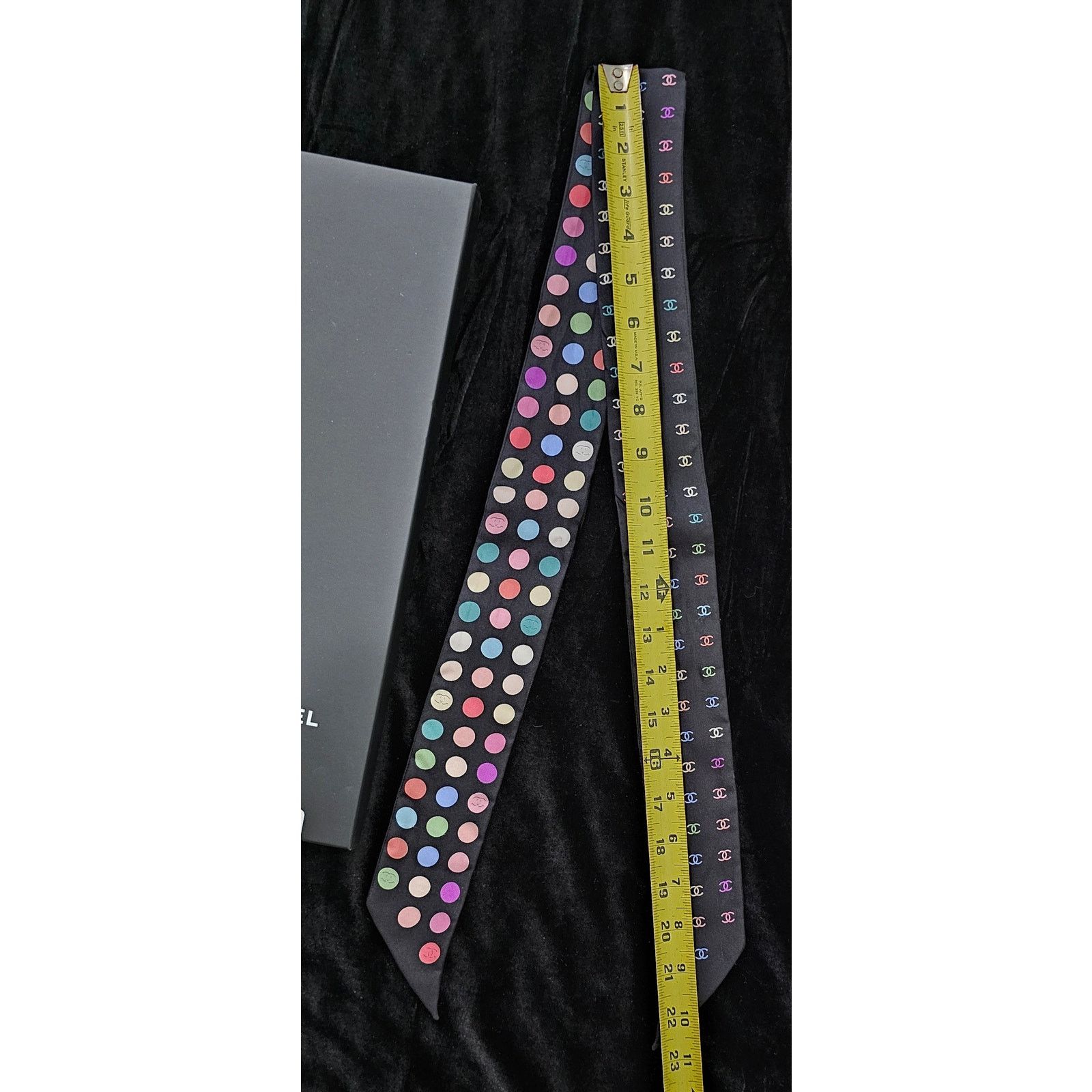 Dior Chanel Multicolored Dots & Coco Mark Silk Slim Bandeau Size ONE SIZE - 3 Thumbnail