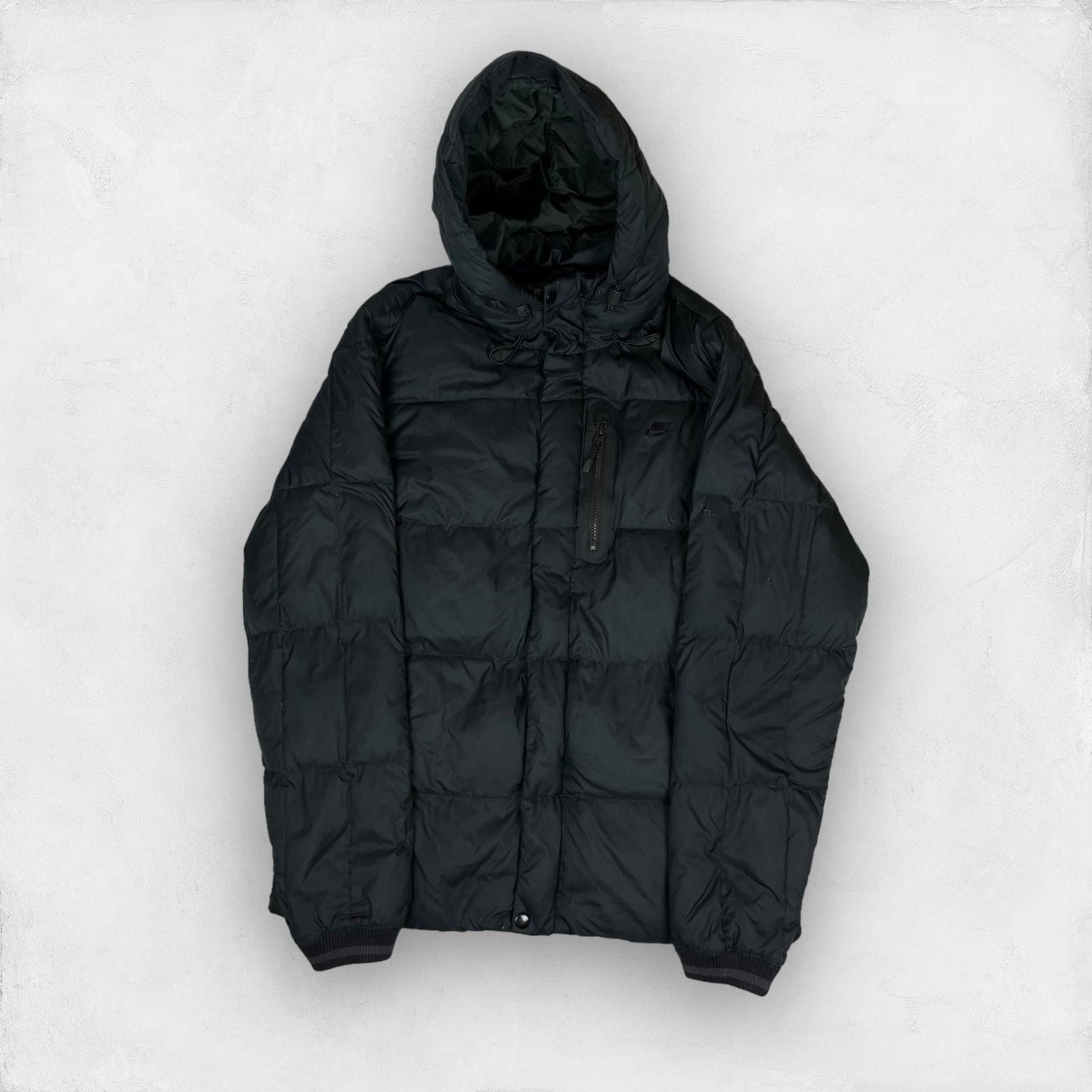 Nike × Vintage Nike Adult Black Long Sleeve Hooded Full Zip Puffer Jacket M Size US M / EU 48-50 / 2 - 1 Thumbnail