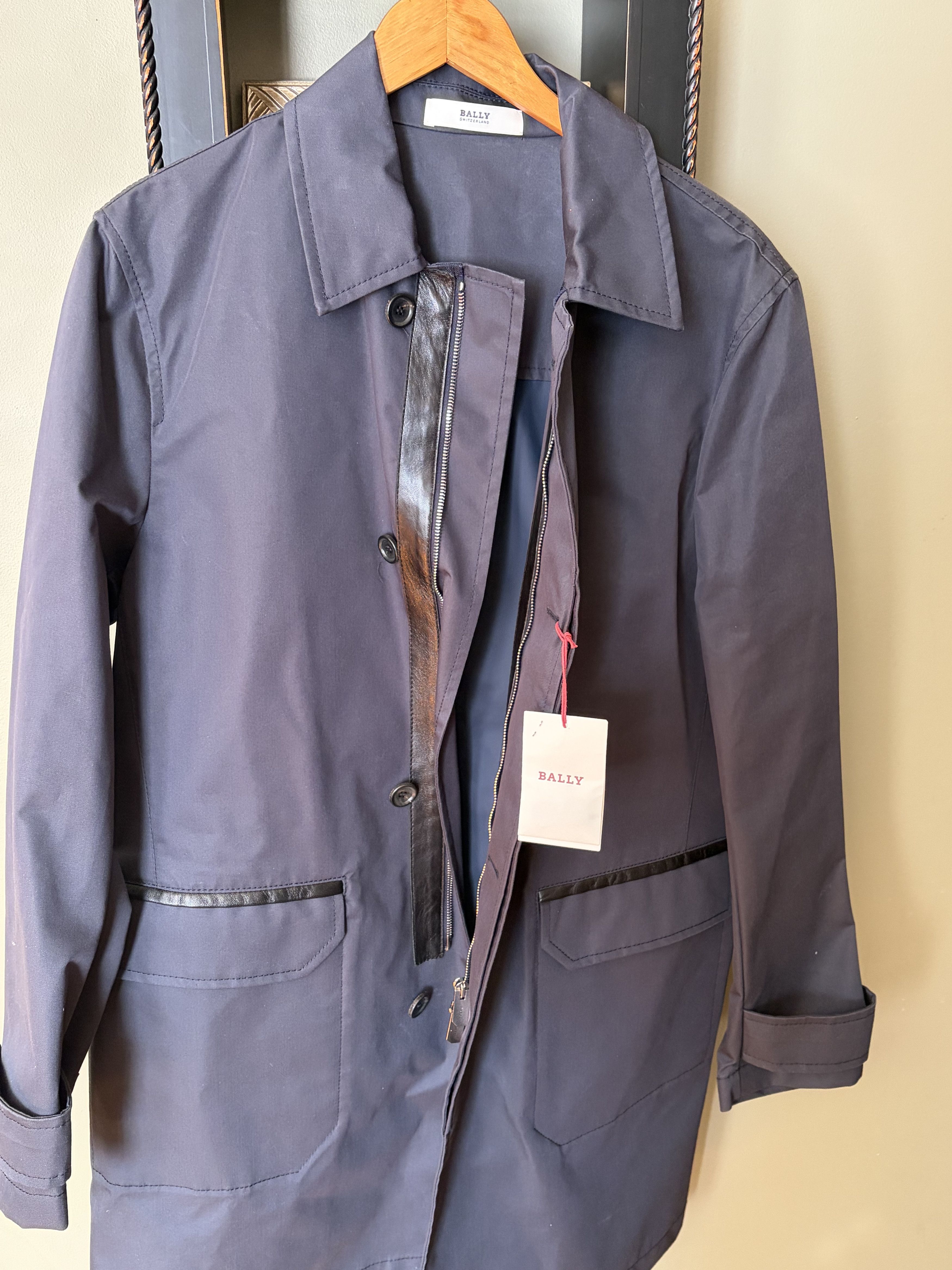 Bally Bally midnight blue Trench Coat size 52 NWT Size US L / EU 52-54 / 3 - 3 Thumbnail
