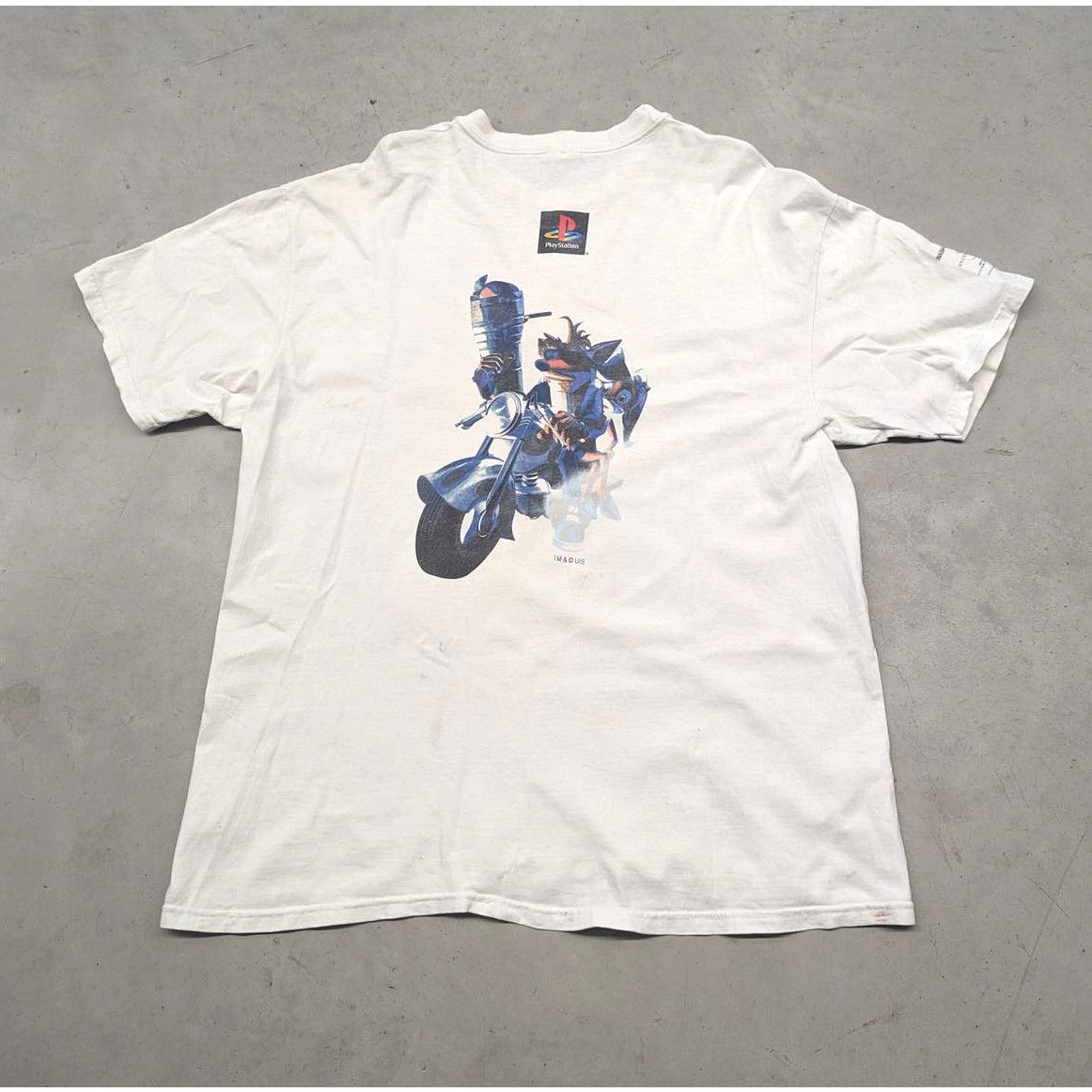 image of Hanes x Sony Vintage Crash Banicoot Warped Playstation Promo T-Shirt in White, Men's (Size XL)