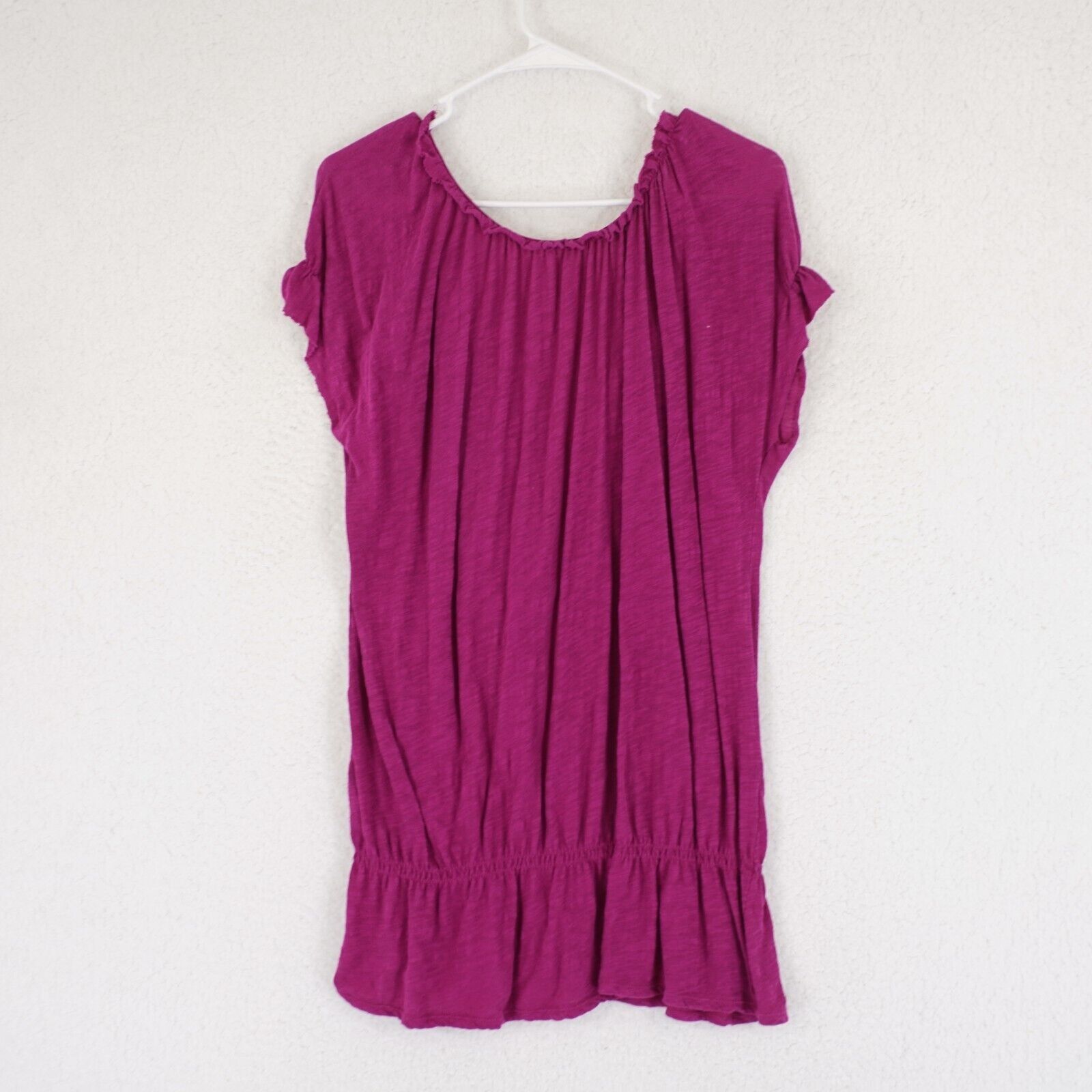 Vintage A.N.A. Purple V-Neck Capped Sleeve XL Blouse / Top Size XL / US 12-14 / IT 48-50 - 2 Thumbnail