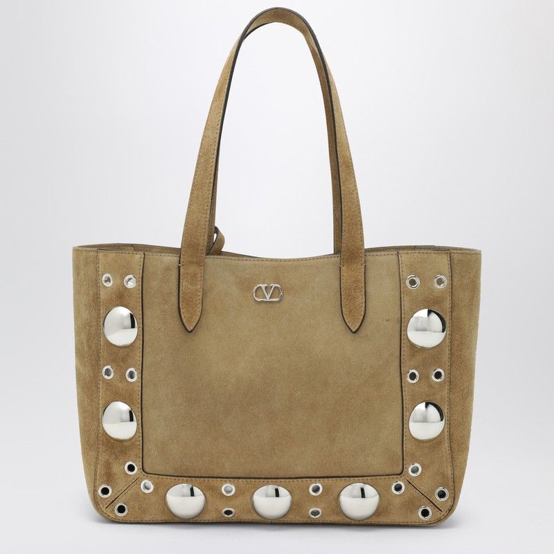 Valentino Valentino Garavani Medium Nellcã´Te Tote Bag In Havana Suede Size ONE SIZE - 1 Thumbnail