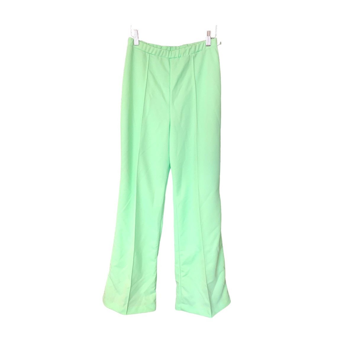 Vintage VTG 70s Peppermint Green Flare Pants Size 28" / US 6 / IT 42 - 3 Thumbnail