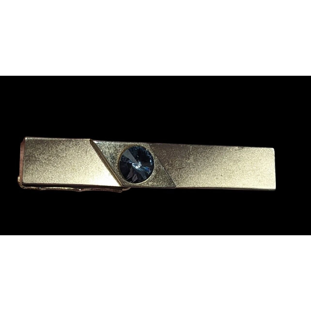 Other Vintage Foster Gold Tone Tie Clip With Grey Faceted Stone Size ONE SIZE - 1 Thumbnail