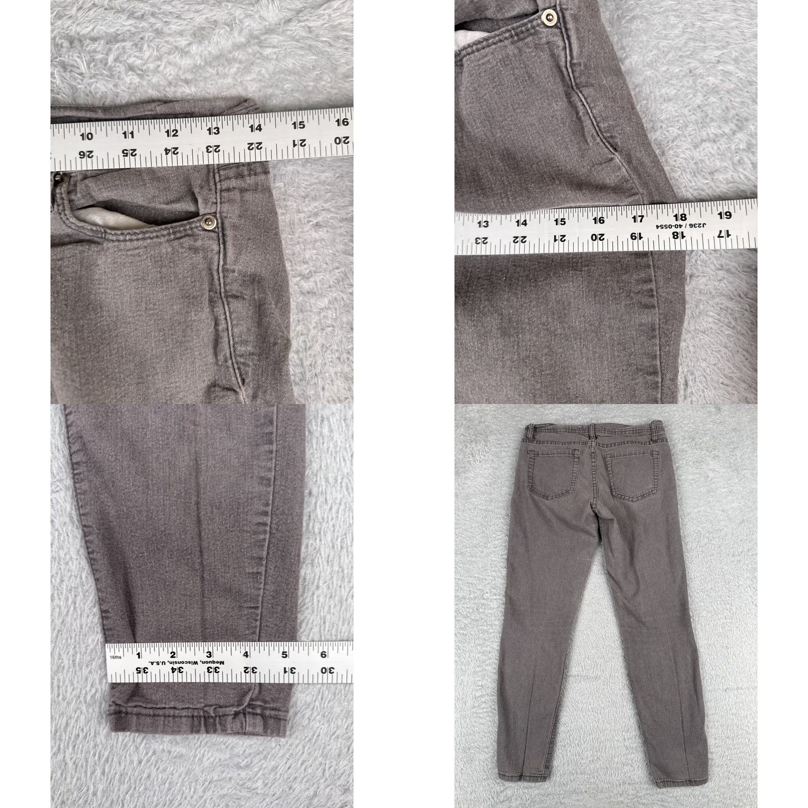 Forever 21 FOREVER 21 Jeans Womens 27 Gray Denim Tapered Cotton Blend Low Rise 27x26 Distressed 5-Pocket Design Regular Inseam 26 in Mens? Size 27" / US 4 / IT 40 - 9 Thumbnail
