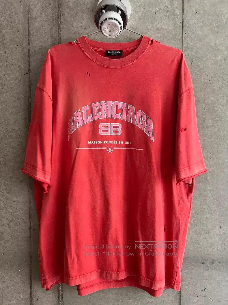 Balenciaga Black label red scissor short-sleeve