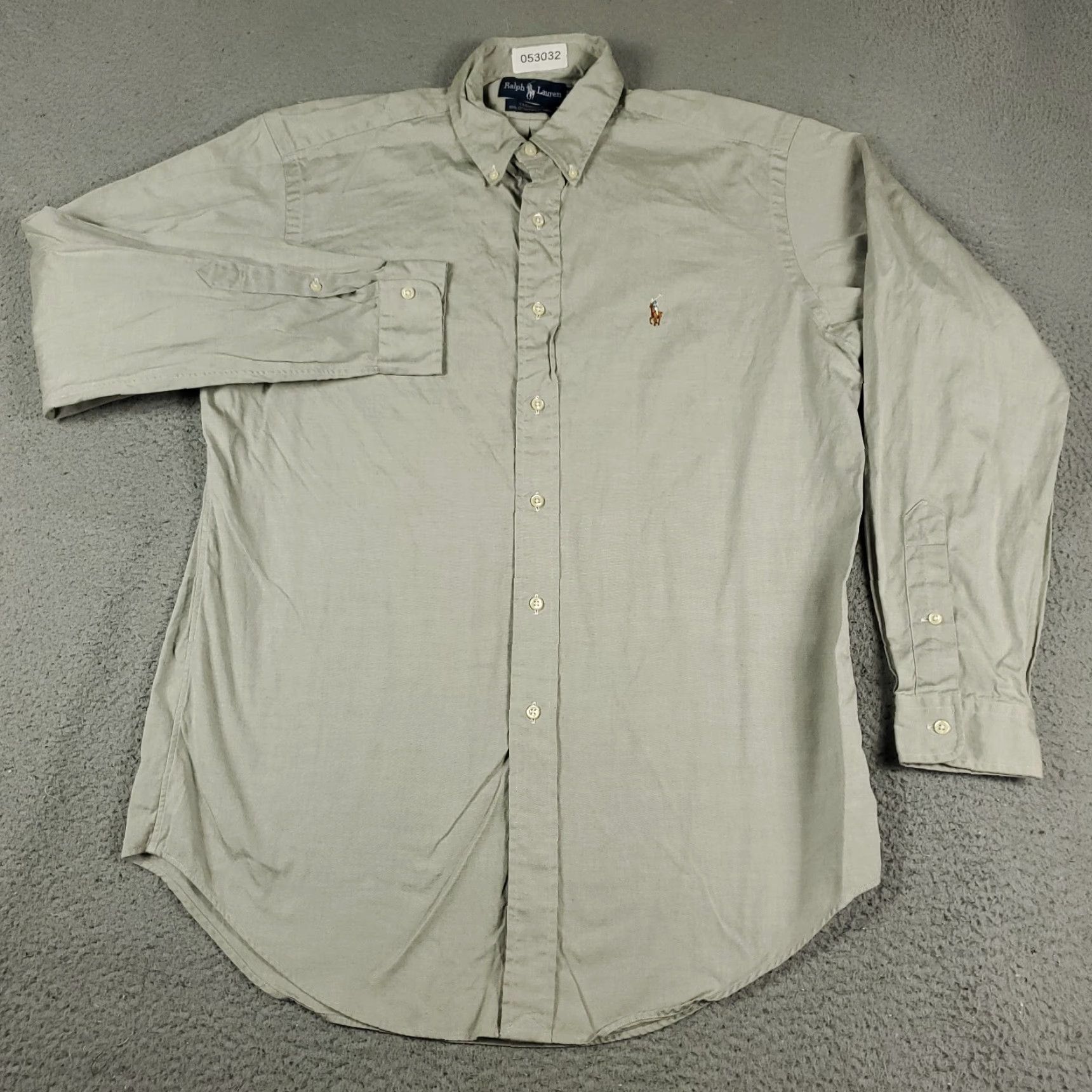 Ralph Lauren Ralph Lauren Shirt Mens 15.5 Gray Pony Dress Button-Down Long Sleeve Non-Iron Regular Fit 100% Cotton Casual Workwear Mens Size 40R - 3 Thumbnail