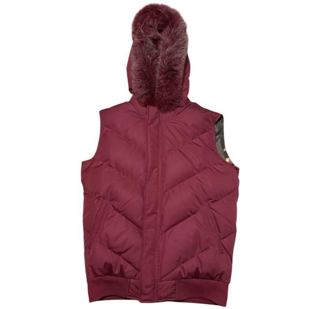 2000s PHENOMENON FUR DOWN VEST HOODED PUFFER JAPANESE BRAND