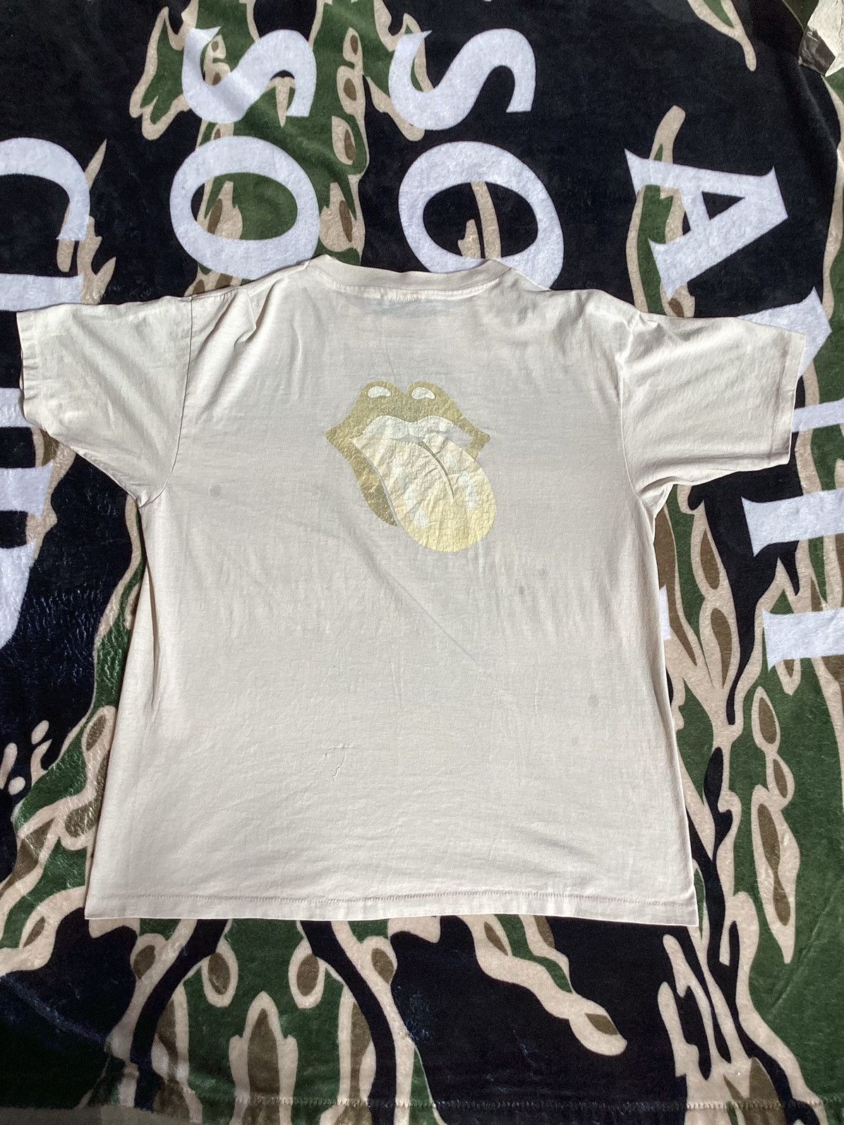 Band Tees × Hanes × Rap Tees 1980s Rolling stones iron on glitter graphic band T-shirt Size US XL / EU 56 / 4 - 4 Thumbnail