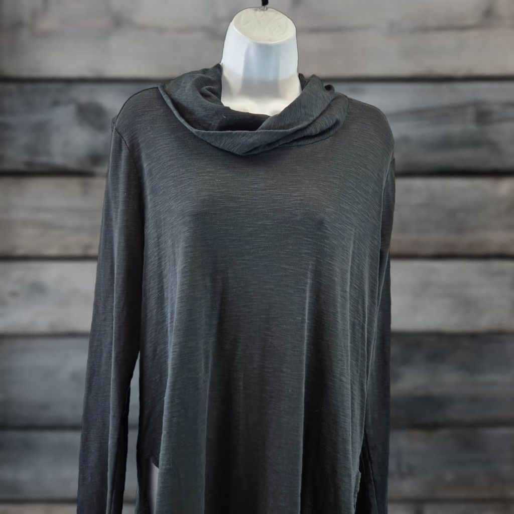 J. Jill J. Jill Blouse Tunic Women's Pima Cotton Cowl Neck Long Sleeve Black Size M Size M / US 6-8 / IT 42-44 - 1 Thumbnail
