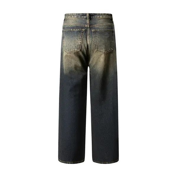 VIBE Men's loose all-match distressed gradient washed jeans Size US 32 / EU 48 - 2 Thumbnail