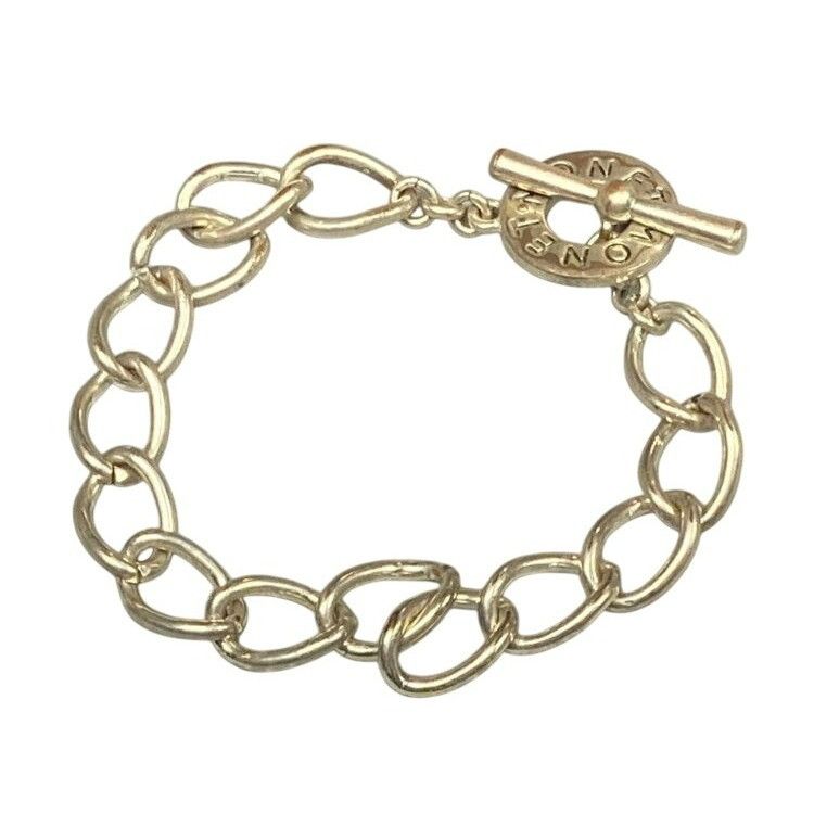 Monet Vintage Monet Silver-Tone Chain Link Bracelet With Toggle Cl Size ONE SIZE - 3 Thumbnail