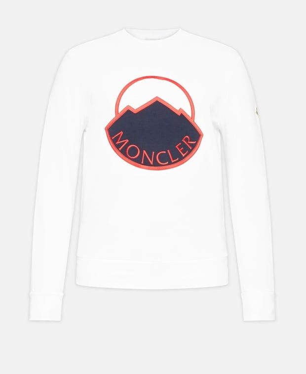 Moncler Moncler Sweatshirt Big Logo Size M/S White | Grailed