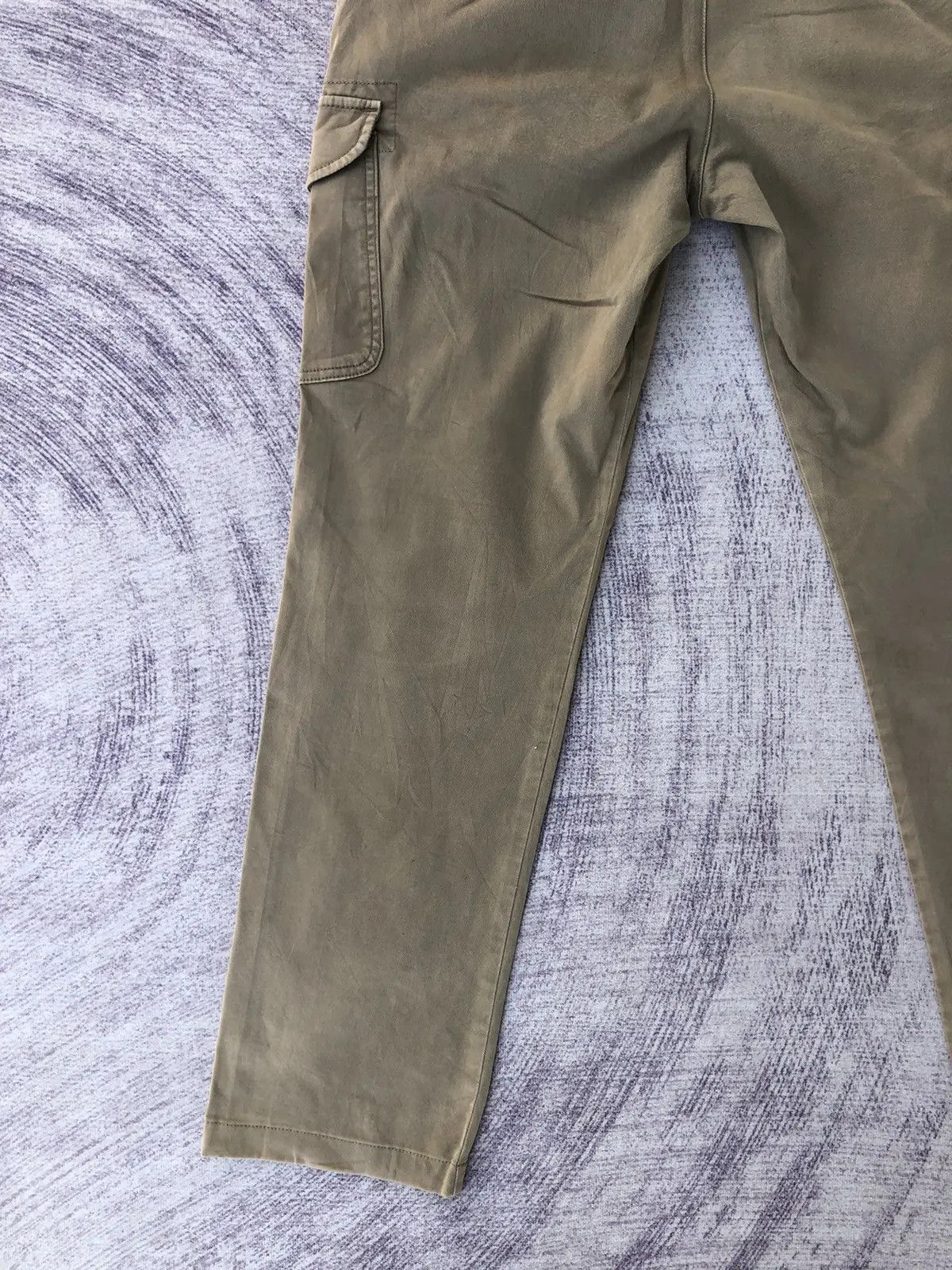 Vintage Faded Olive Cargo Trousers With 6 Pocket Work ware Size US 32 / EU 48 - 12 Thumbnail