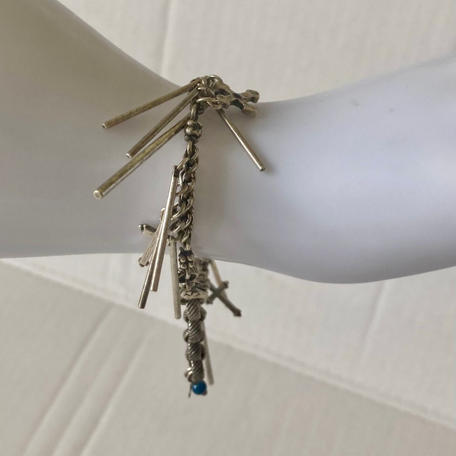 Lucky Brand Lucky Brand Silver charm bracelet antiqued metal chain Cross Size ONE SIZE - 7 Thumbnail
