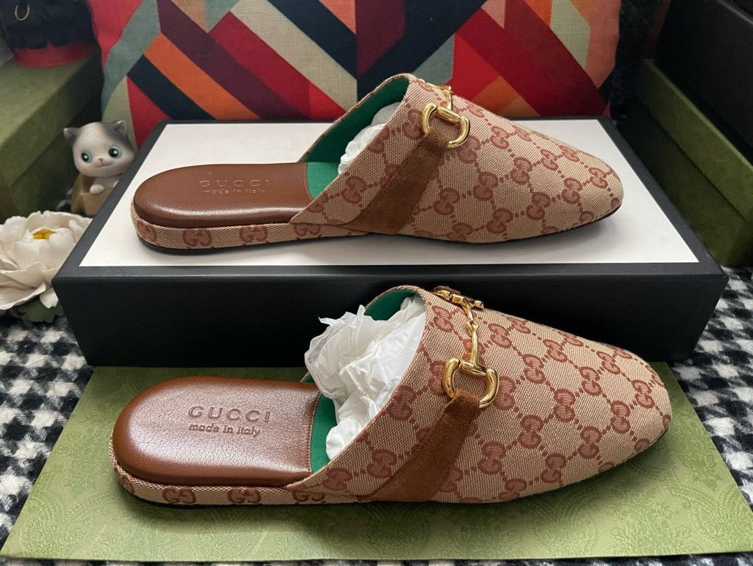 Gucci Brown Pericle GG Horsebit Slip-on Shoes Size US 9 / EU 42 - 4 Thumbnail