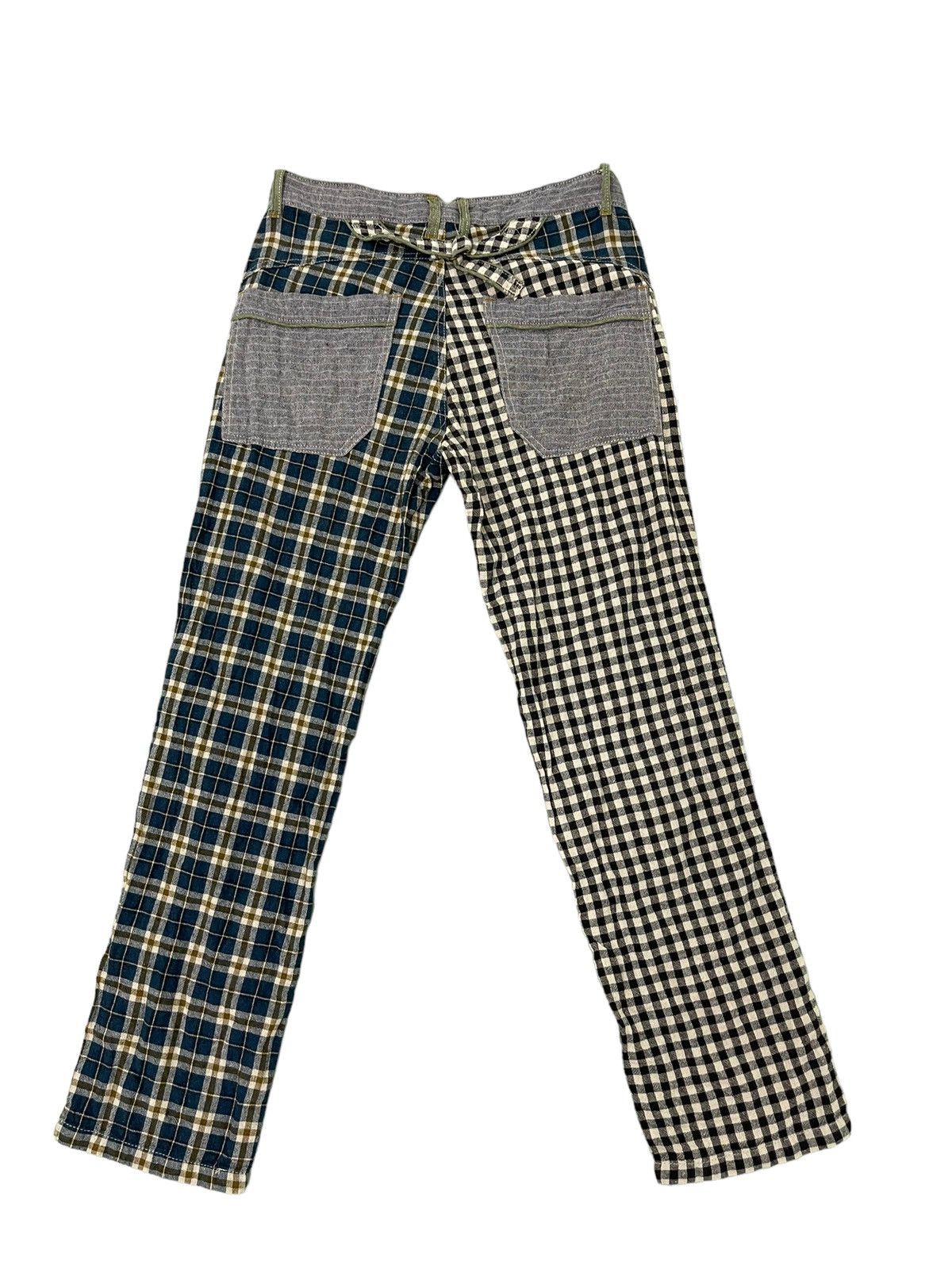 Japanese Brand Linen Check Pant Cube Sugar Straight 7🟦0 Size US 31 - 1 Thumbnail