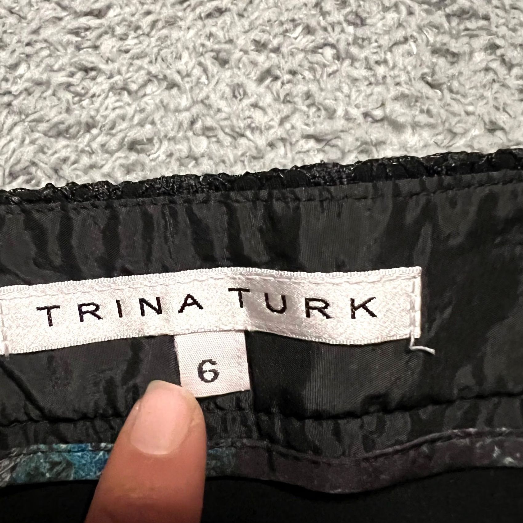 Trina Turk Trina Turk Pants Womens 6 Black 32x33.5 Straight Dress Work Floral Waist Pants Dress Women 6 Black Size 28" / US 6 / IT 42 - 5 Thumbnail