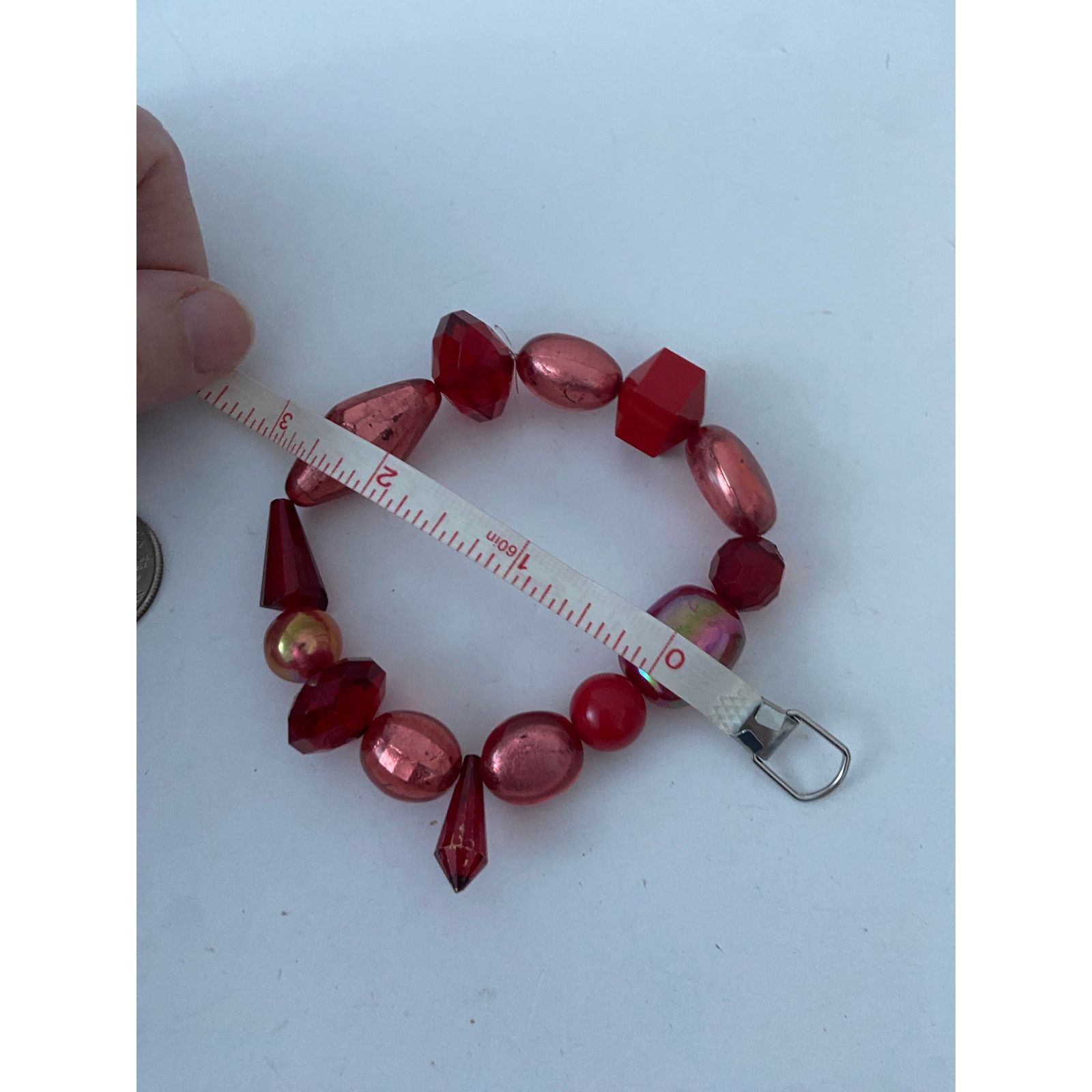 Handmade Handmade red beaded bracelet Size ONE SIZE - 4 Thumbnail