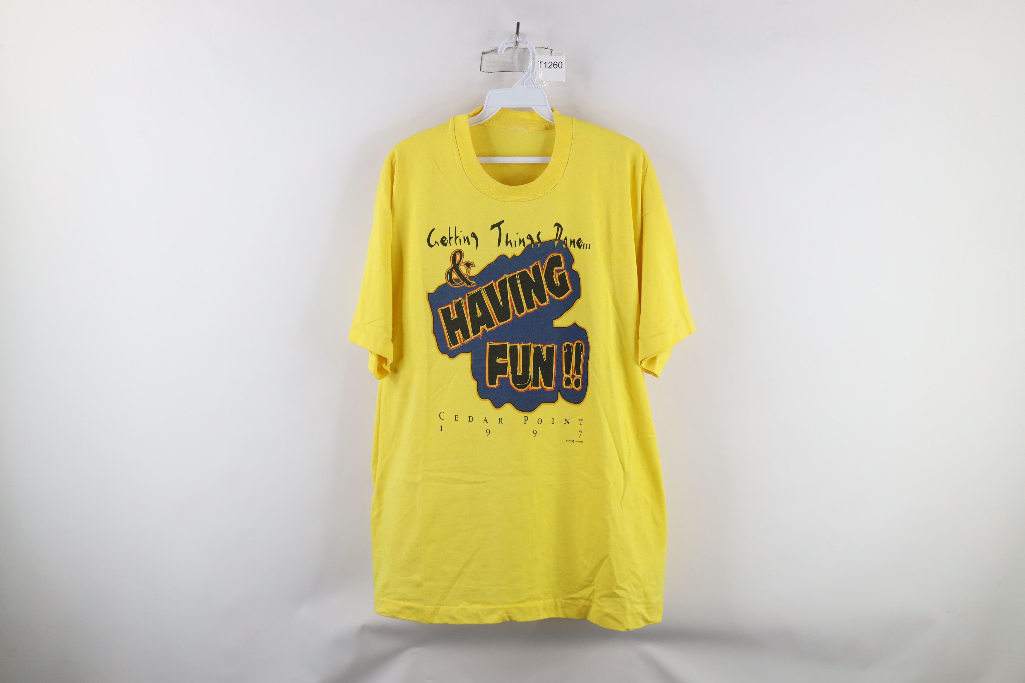 Vintage Vintage 90s Coaster Amusement Park Cedar Point T-Shirt USA Size US XL / EU 56 / 4 - 1 Thumbnail