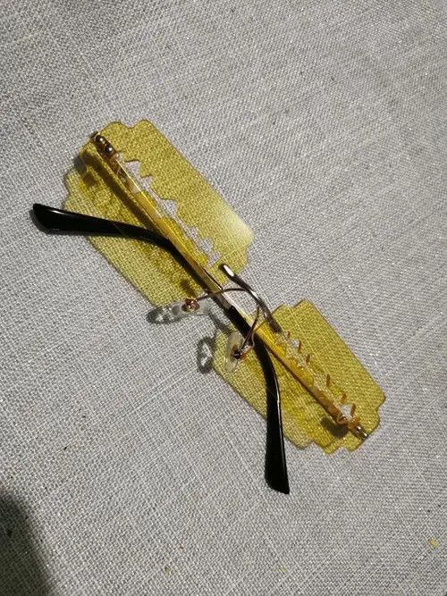 Electric Visual Mizuki x Riho Rimless Razor Blade Rectangle Sunglasses Size ONE SIZE - 6 Thumbnail