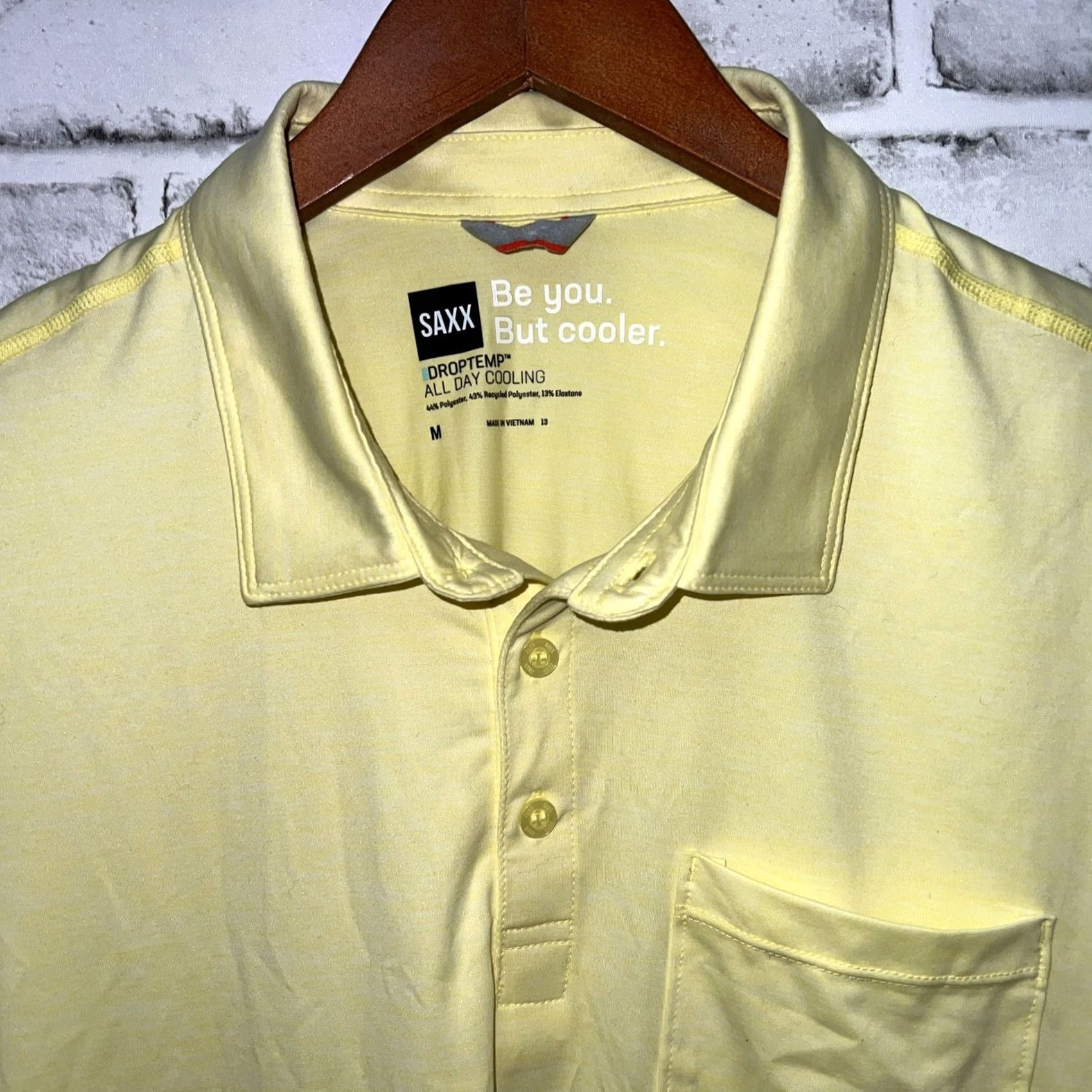 Vintage VINTAGE SAXX Yellow Polo Shirt Mens Size M Size US M / EU 48-50 / 2 - 2 Thumbnail