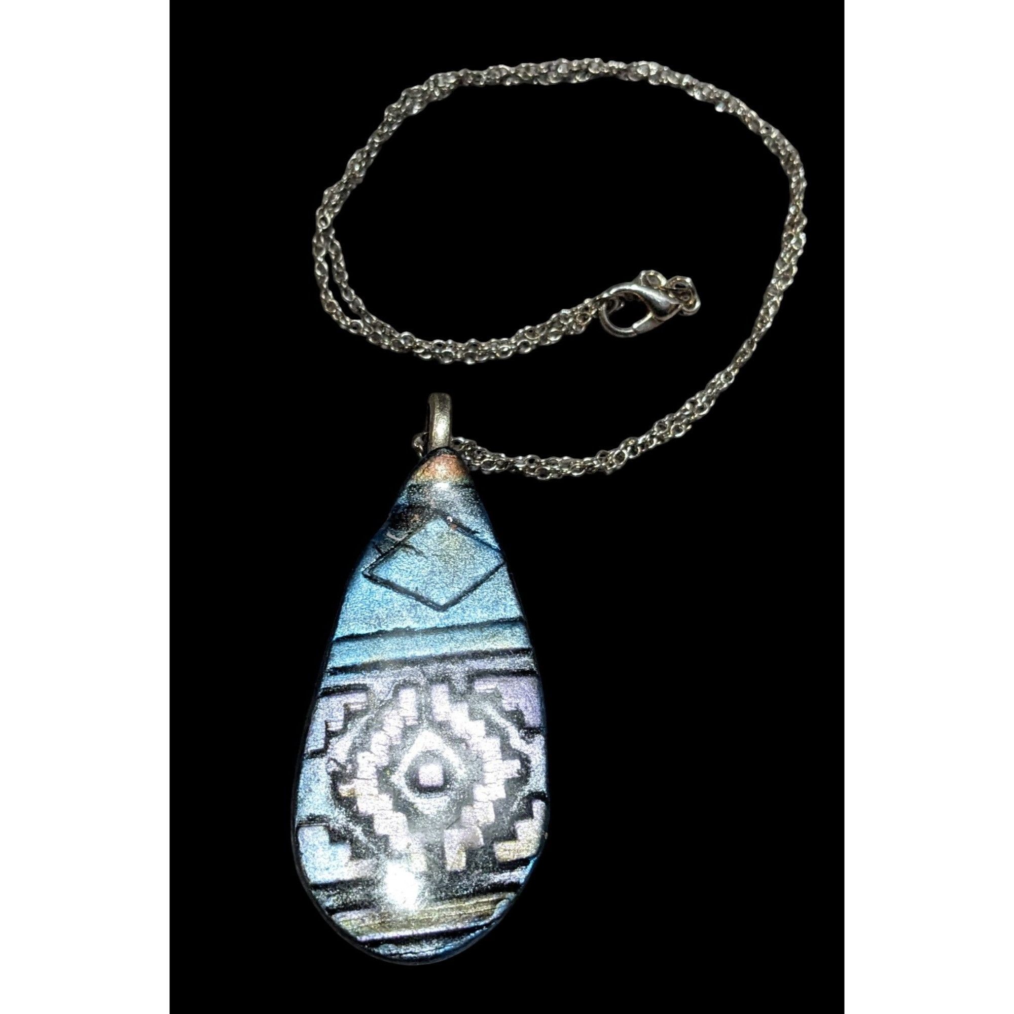 Other Handmade Southwestern Style Metallic Teardrop Necklace Size ONE SIZE - 2 Thumbnail