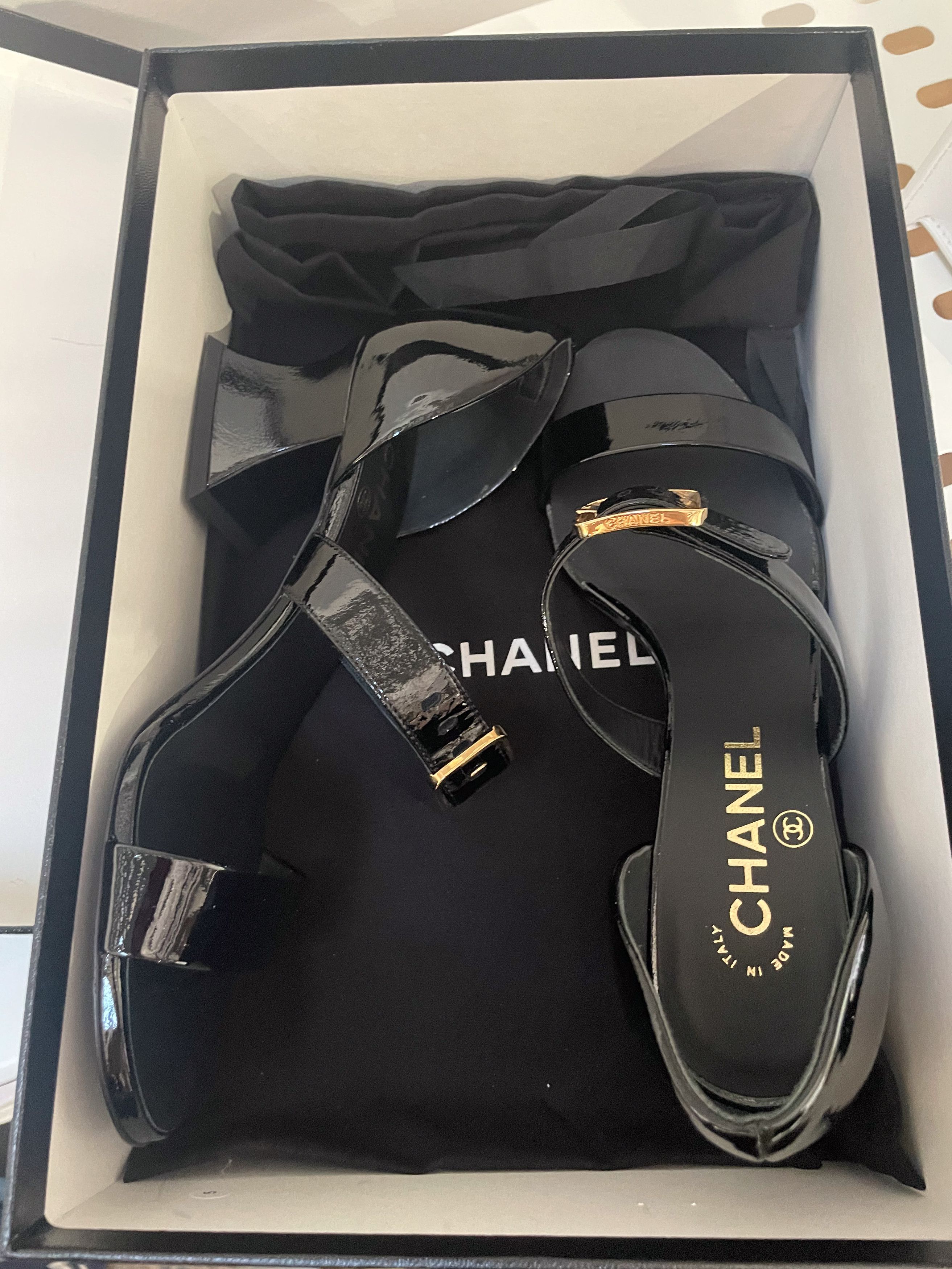 Chanel Black Heel Sandals Size US 7.5 / IT 37.5 - 7 Thumbnail