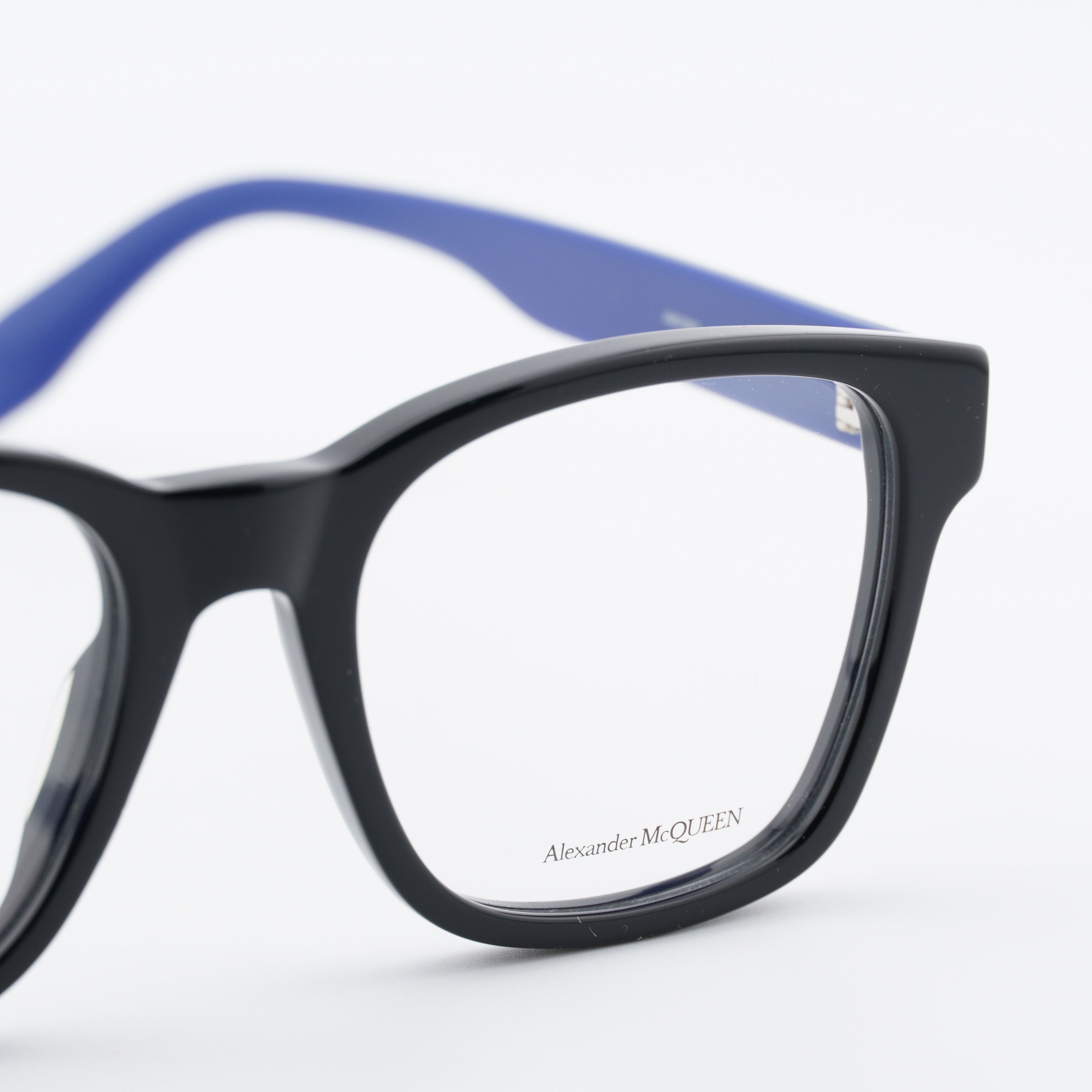 Alexander McQueen Alexander McQueen AM0356O 004 Eyeglasses Black/Blue 53mm Size ONE SIZE - 7 Thumbnail