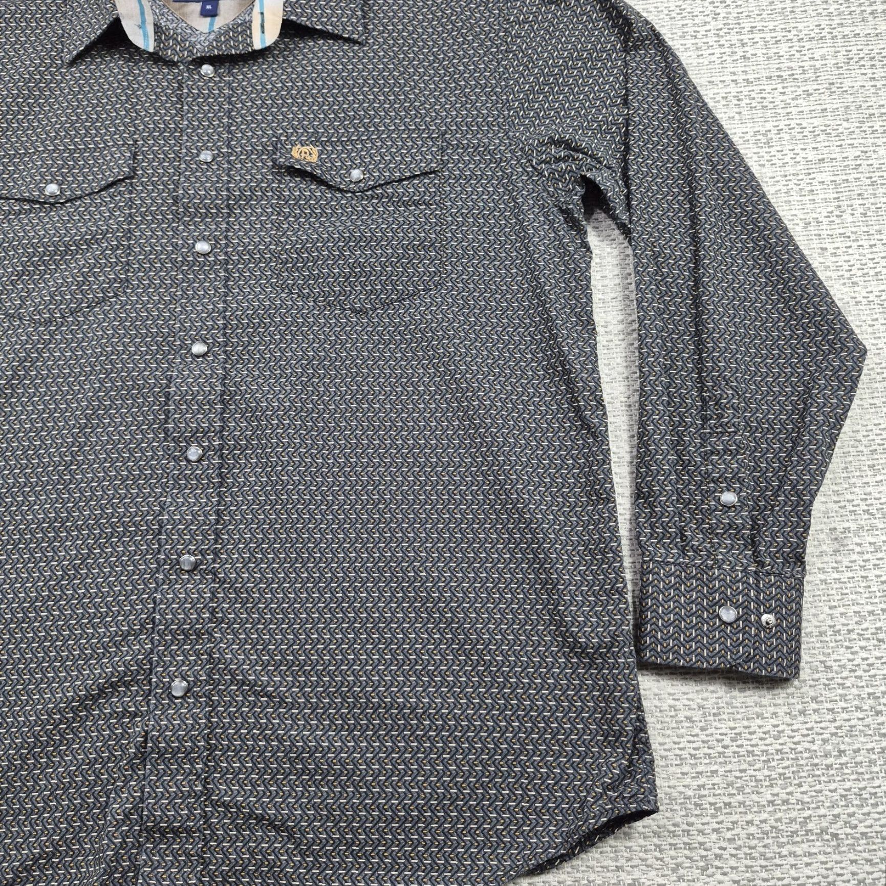 Vintage Panhandle Select Snap Up Shirt Mens XL Gray Geometric Western Long Sleeve Vintage No Size US XL / EU 56 / 4 - 2 Thumbnail