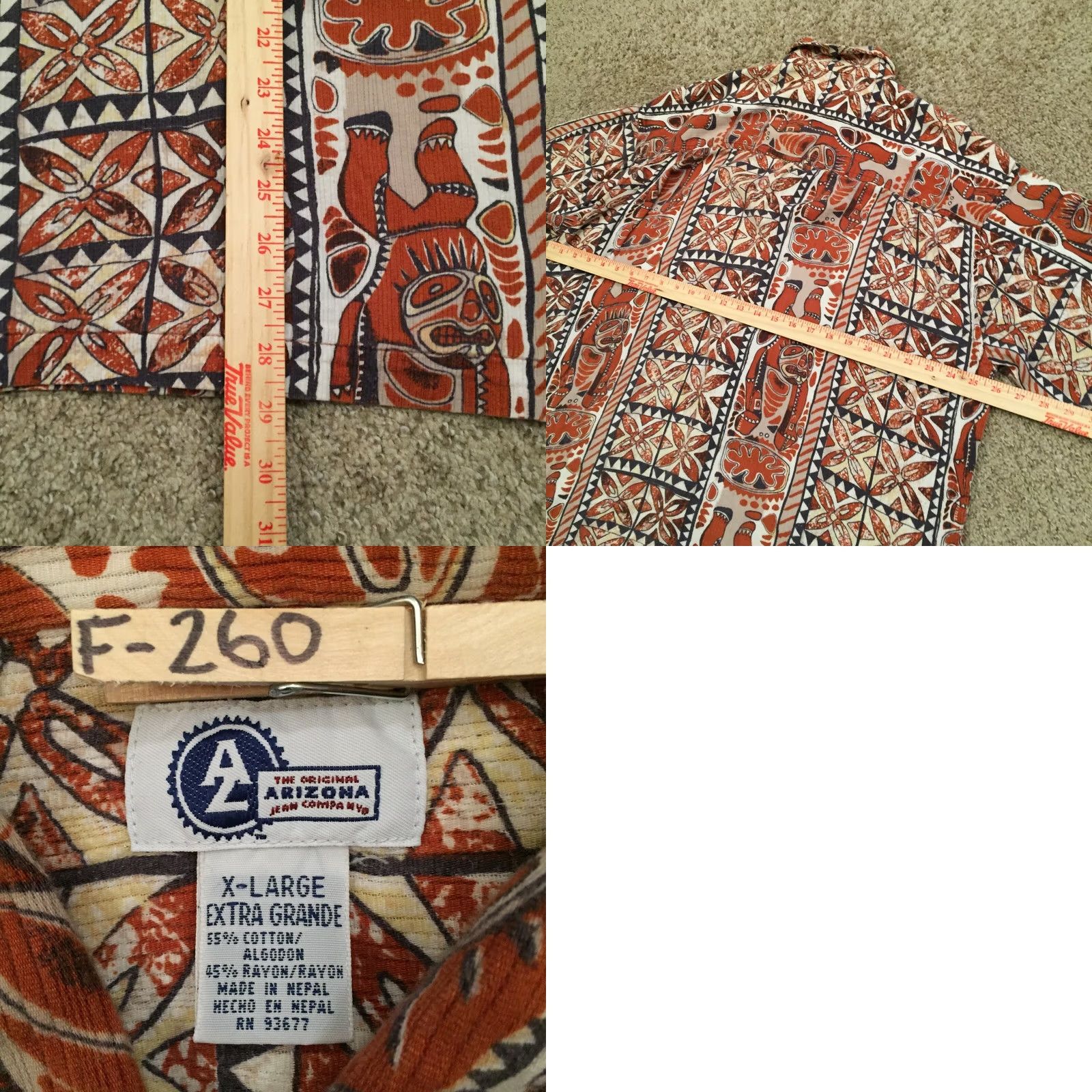 Vintage Arizona Jeans Shirt Mens XL Brown Geometric Short Sleeve Button Up Size US XL / EU 56 / 4 - 8 Thumbnail