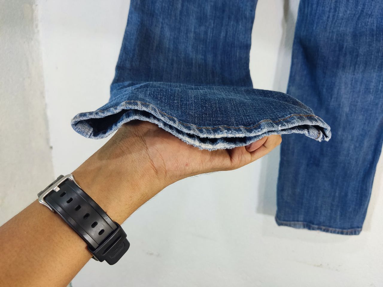 Levi's vintage levis 505 straight leg denim nice design Size 33" - 3 Thumbnail