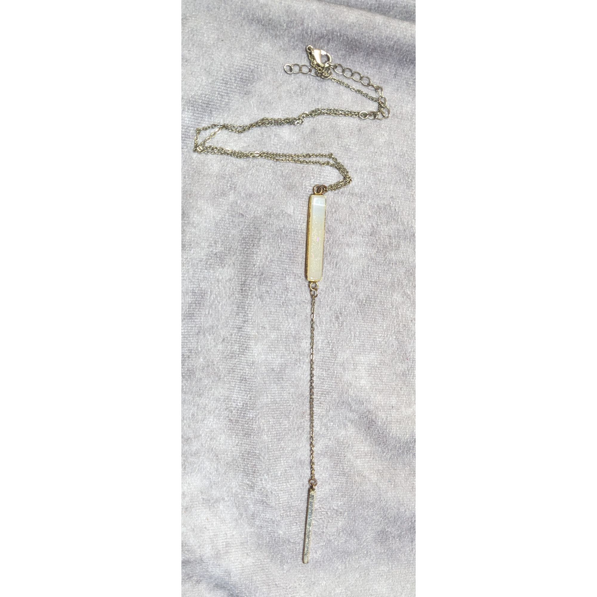 Other Y2K Style Agate And Gold Tone Y Drop Necklace Size ONE SIZE - 6 Thumbnail