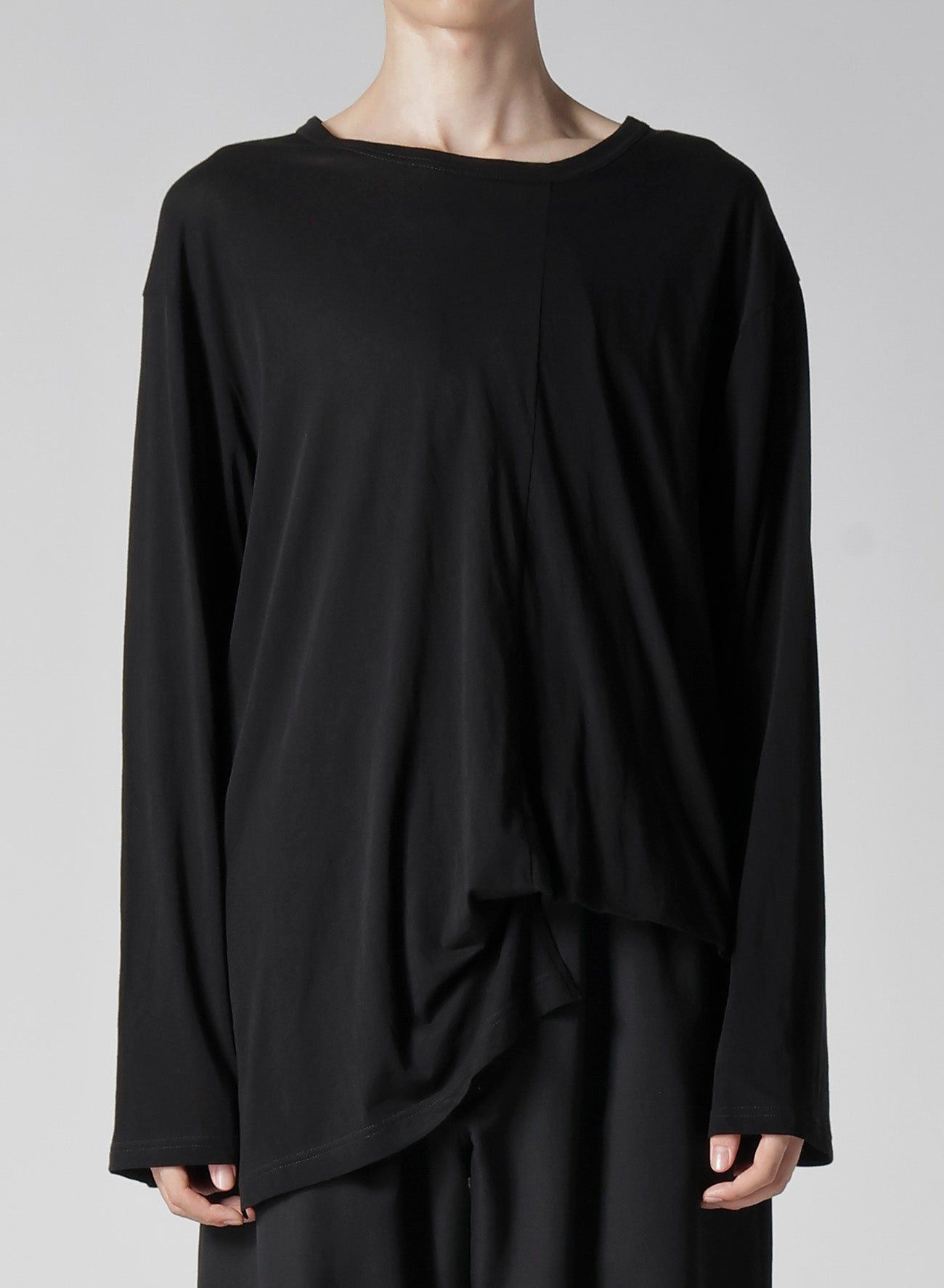 Yohji Yamamoto Yohji Yamamoto Pour Homme - Tencel ASYMMETRY LONG SLEEVE T Size US L / EU 52-54 / 3 - 8 Thumbnail