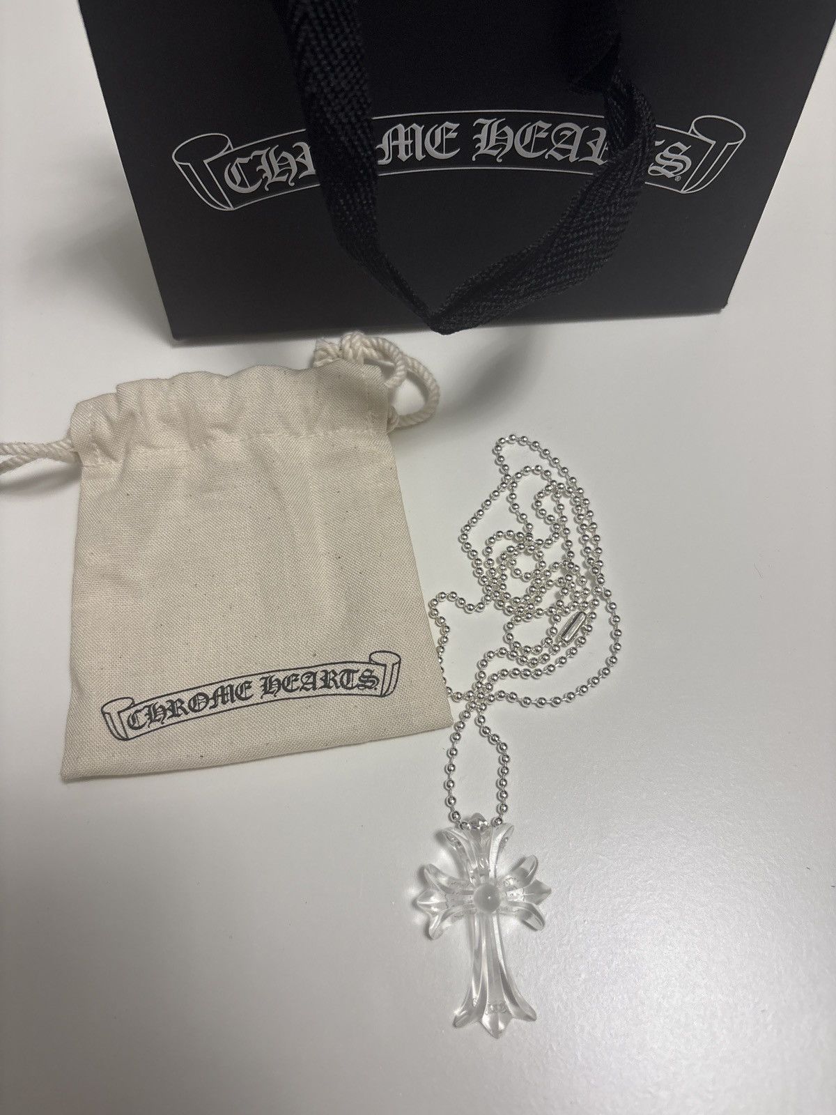 Chrome Hearts Chrome Hearts Clear Cross Pendant Necklace – Acrylic Cross Size ONE SIZE - 1 Thumbnail