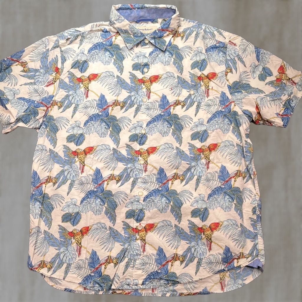 Tommy Bahama Tommy Bahama Shirt Mens L Multicolor Parrot Hawaiian Aloha Cotton Stretch Short Sleeve Button-Up Casual Size US L / EU 52-54 / 3 - 1 Thumbnail