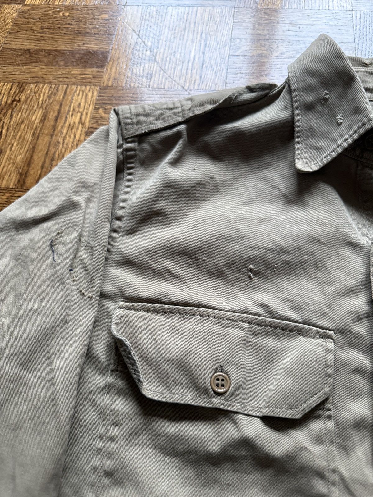 Vintage Vintage 50s Military Army Officers Button Up Shirt Size US L / EU 52-54 / 3 - 3 Thumbnail