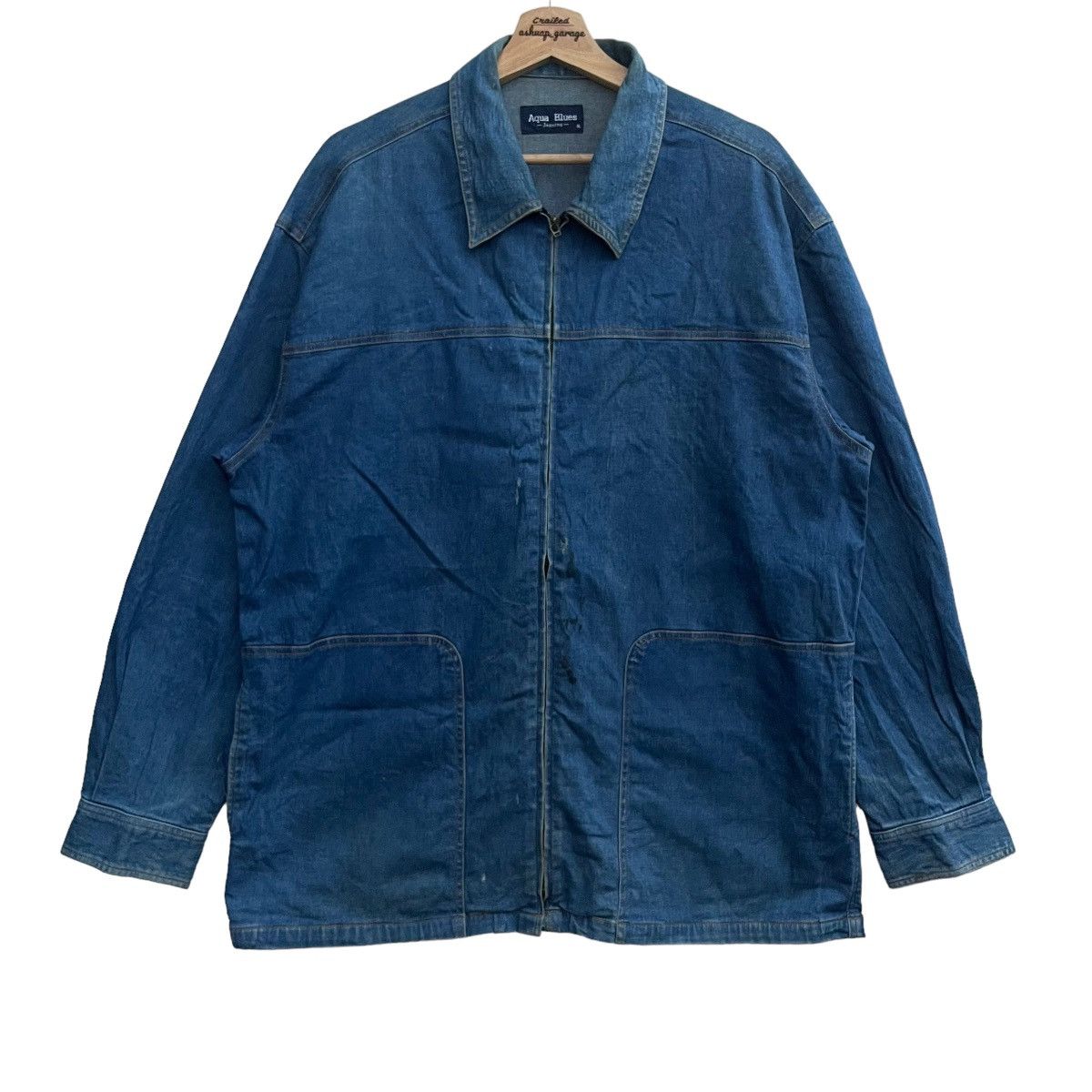 Japanese Brand × Vintage Vintage Japanese Brand Denim Zip Up Jacket by Aqua Blues Size US XL / EU 56 / 4 - 1 Thumbnail
