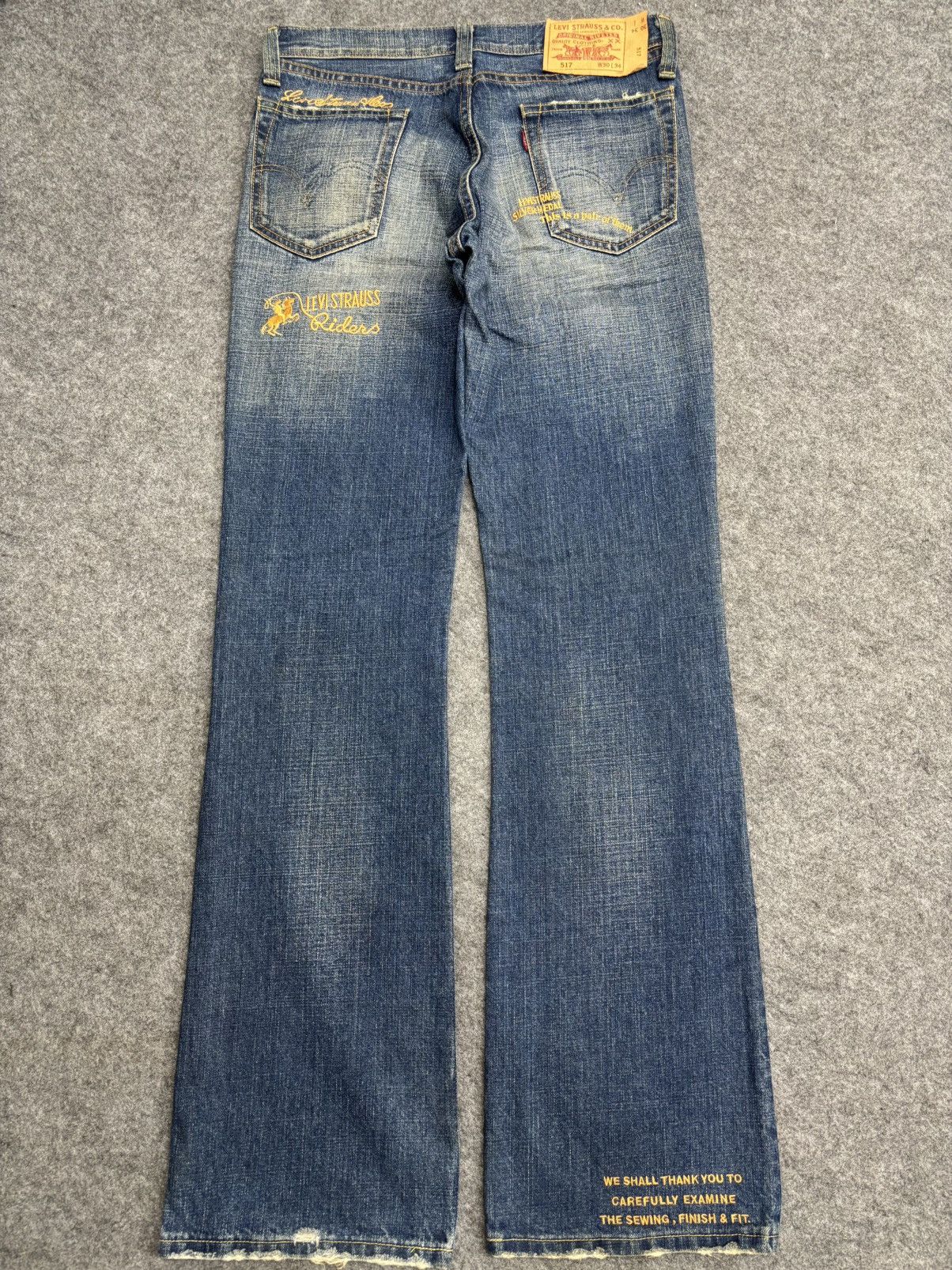 Levi's 💥Archival Flare💥Levis 517 Embroidery Denim F597 Size US 31 - 24 Thumbnail