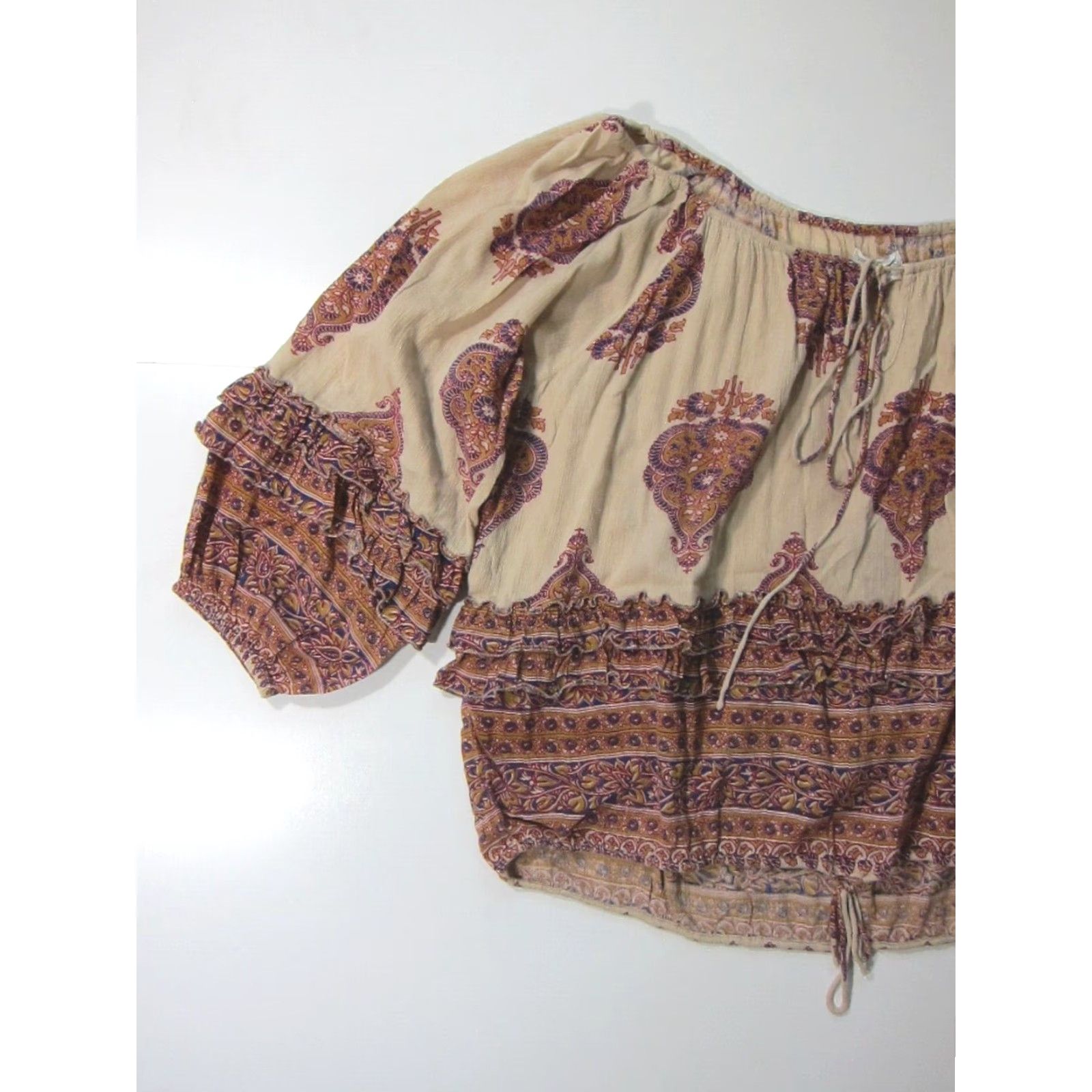 Ralph Lauren Ralph Lauren Denim & Supply Cotton Brown Paisley Peasant Blouse M Brown Blue Yellow Size M / US 6-8 / IT 42-44 - 7 Thumbnail