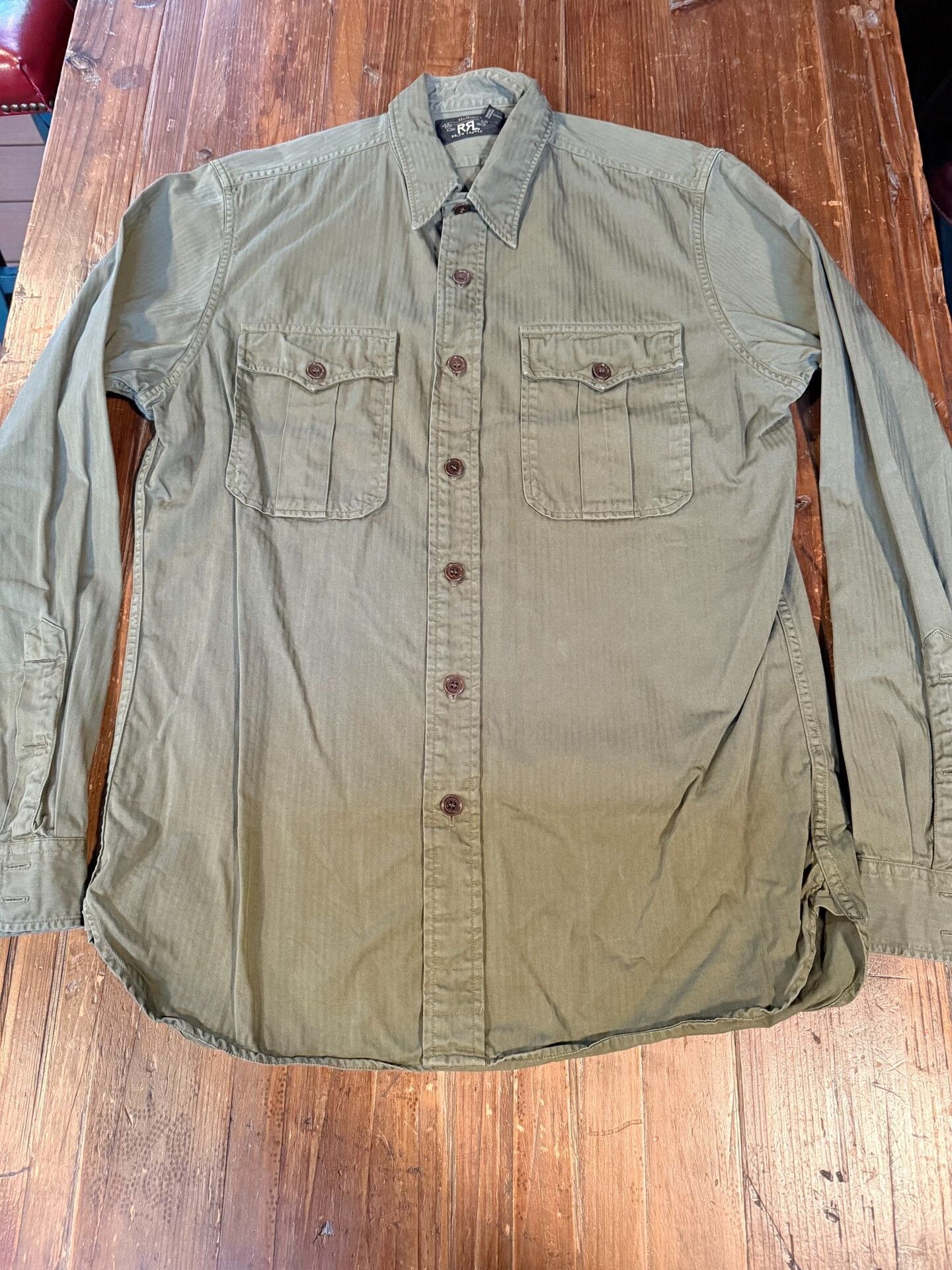 RRL Ralph Lauren RRL Ralph Lauren Military Green Work Shirt Size US M / EU 48-50 / 2 - 1 Thumbnail