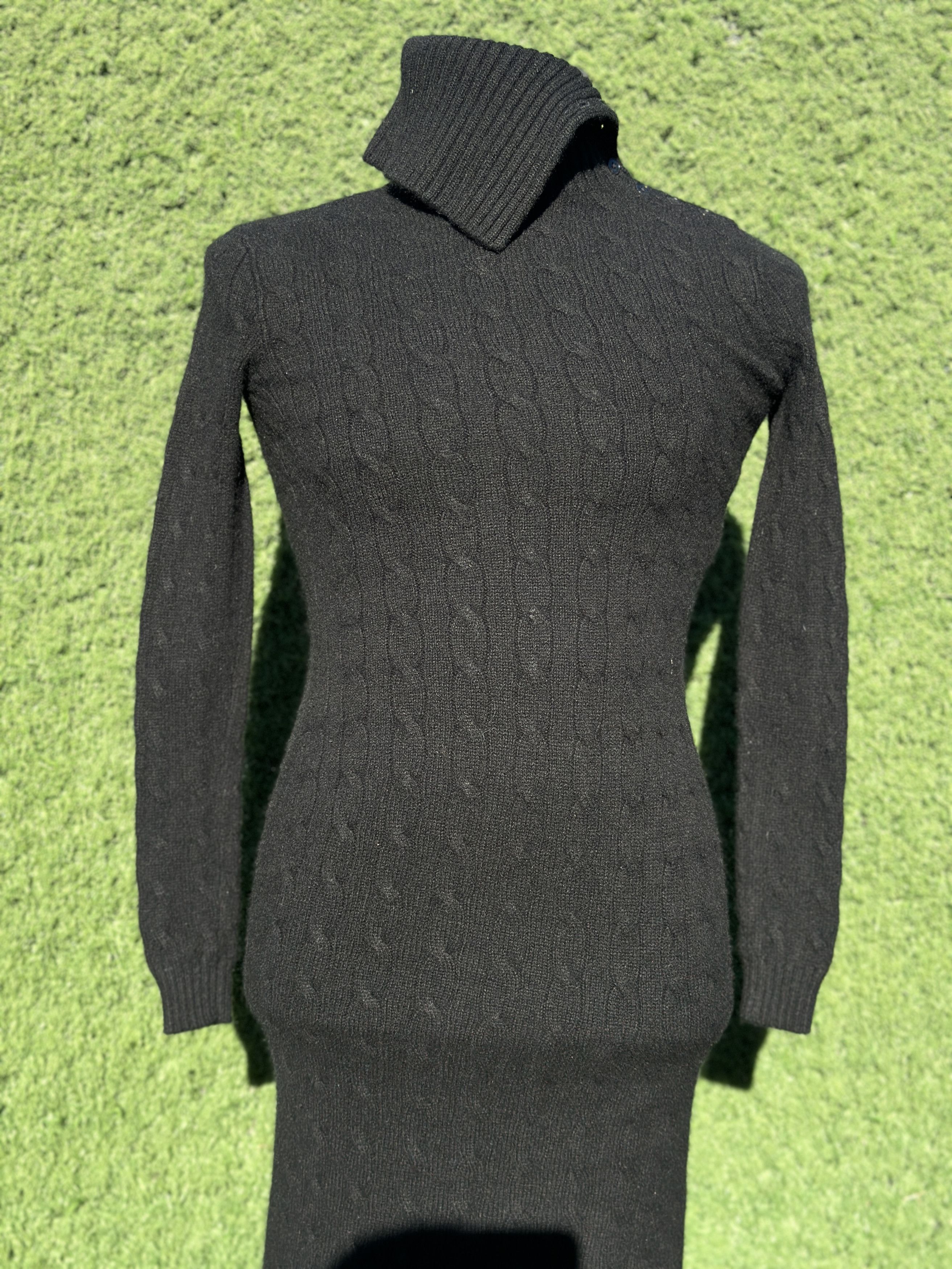 Ralph Lauren Black Label Ralph Lauren Black Label Cable Knit Turtleneck Dress Sz S Size S / US 4 / IT 40 - 5 Thumbnail