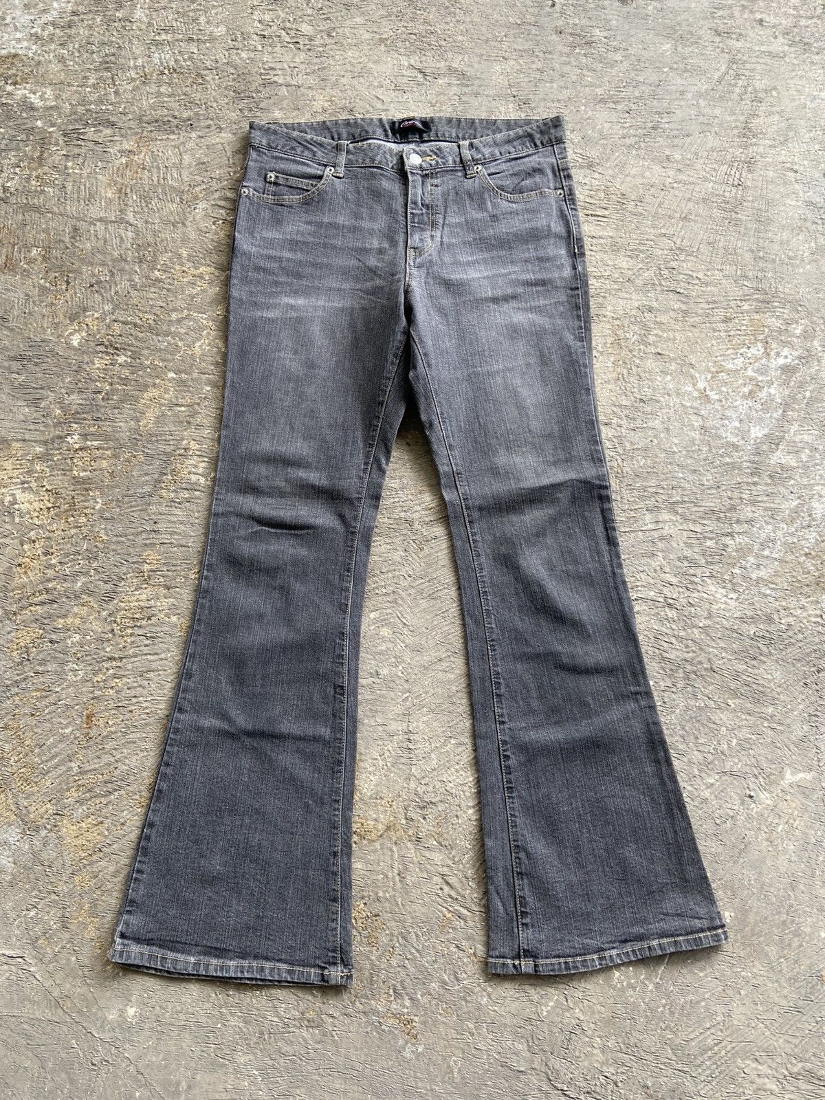 Tornado Mart 2000s Oririn - Grey Washed Flared Pants Size US 31 - 1 Thumbnail