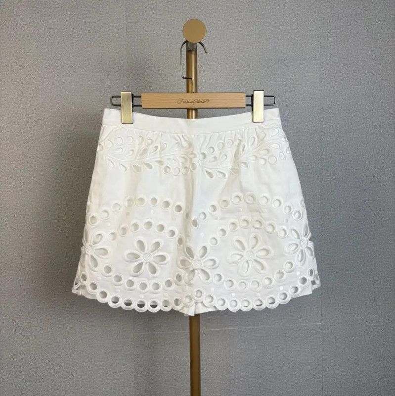 Valentino Valentino White Cotton Summer Skirt 0089 Size 23" - 1 Thumbnail