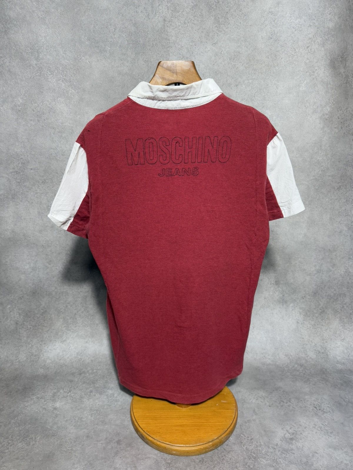 Designer × Moschino × Vintage Moschino Jeans Red Vintage 80s Polo Man XL Size US XL / EU 56 / 4 - 5 Thumbnail