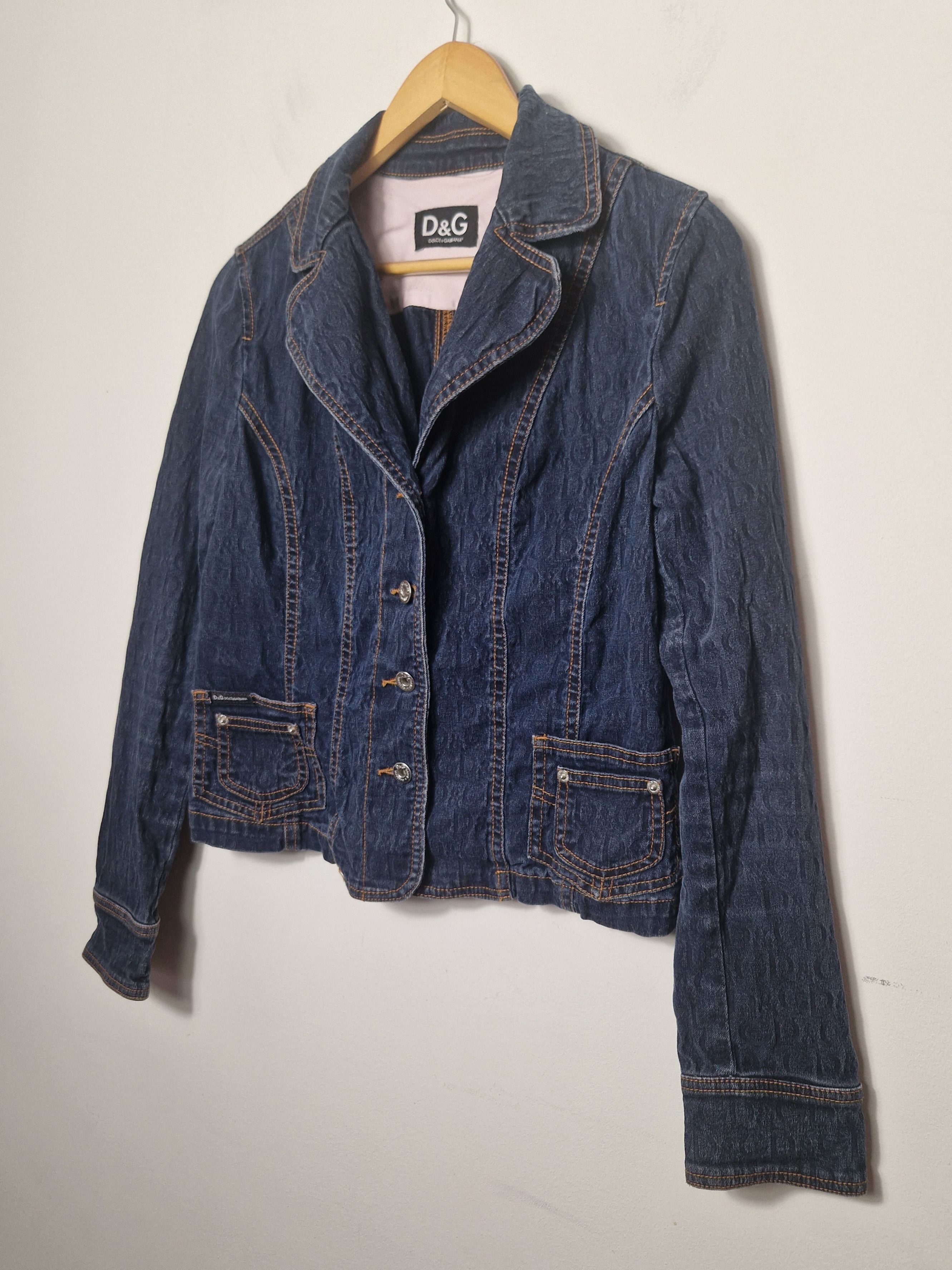Dolce & Gabbana Dolce & Gabbana vintage monogram denim blazer jacket Size L / US 10 / IT 46 - 6 Thumbnail