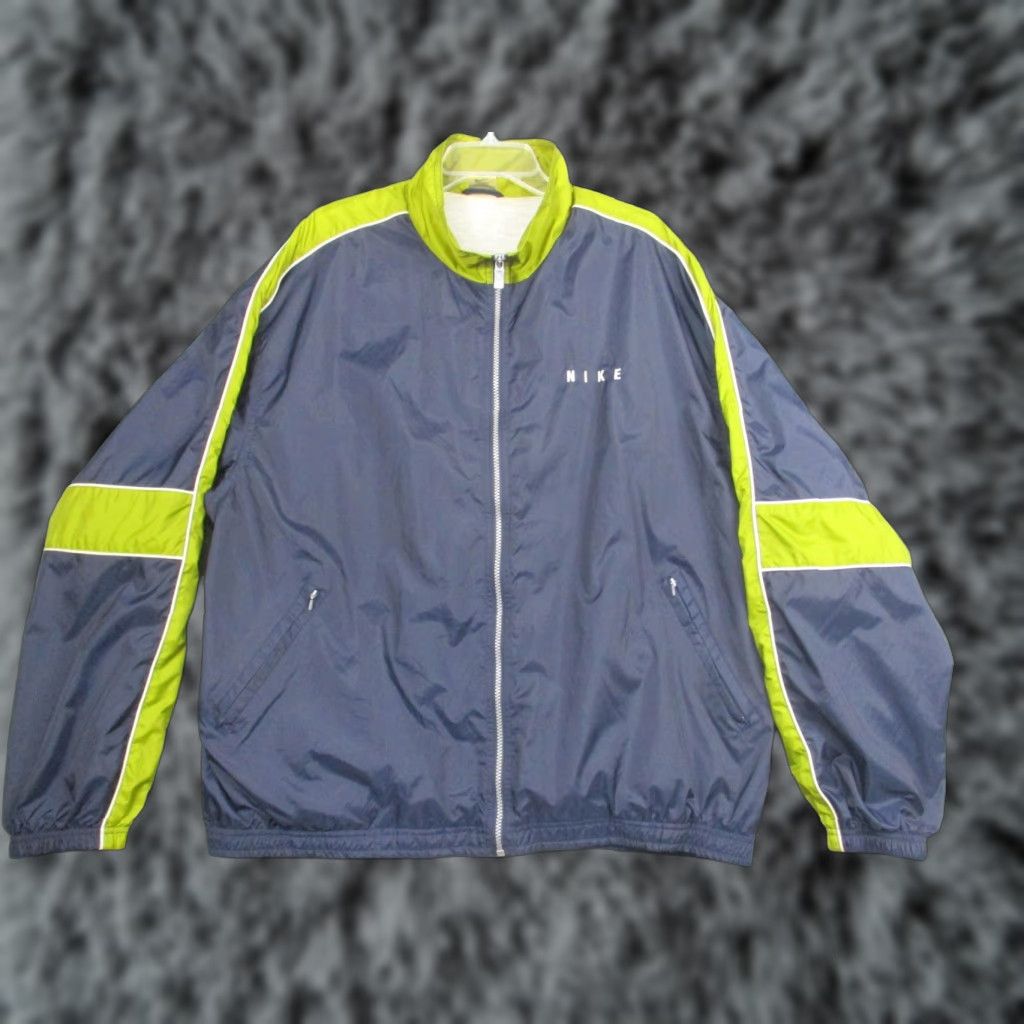 Nike VINTAGE Nike Jacket Mens 2XL Navy Blue Windbreaker Lined Pockets 80s Size US XXL / EU 58 / 5 - 1 Thumbnail