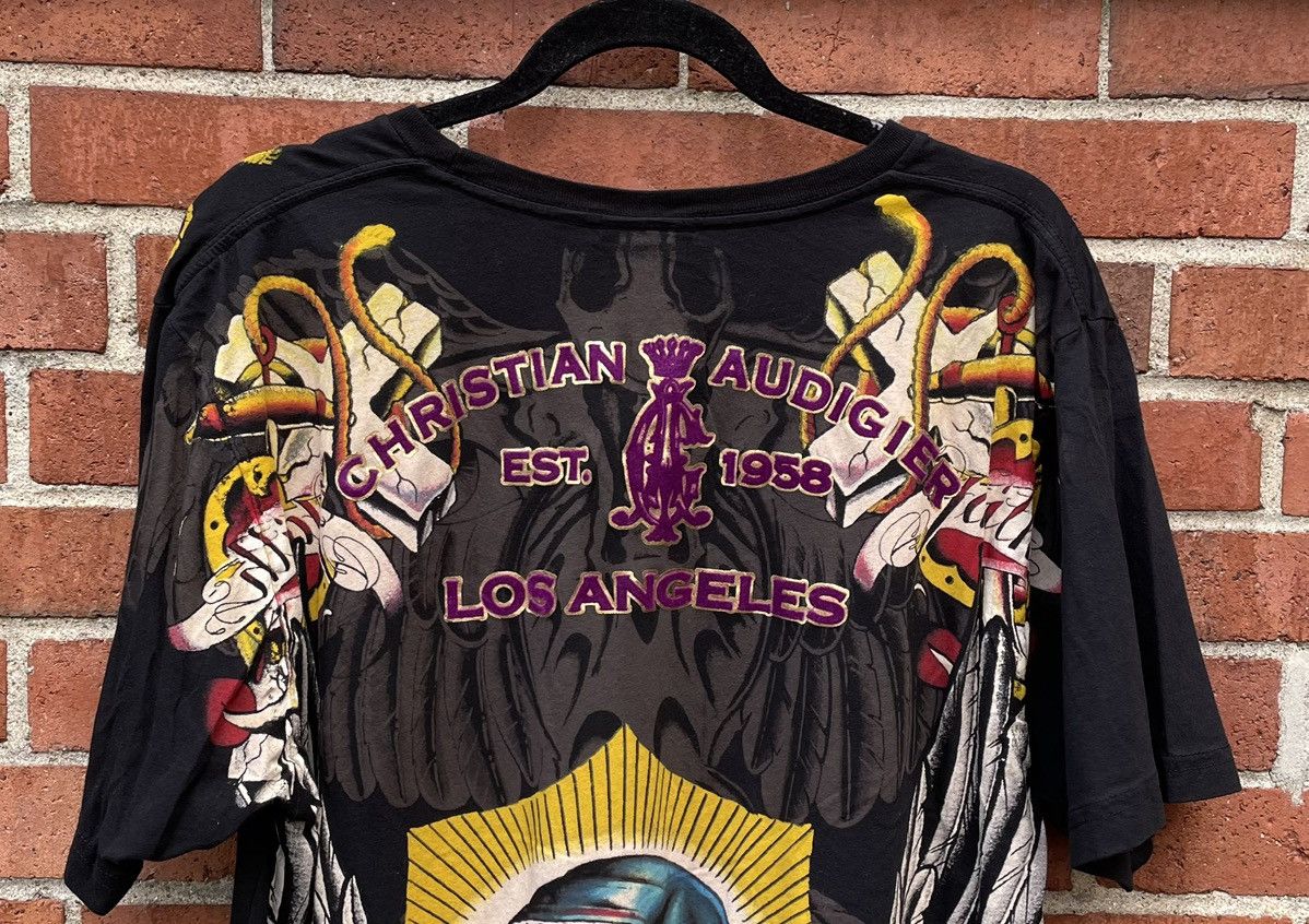 Christian Audigier Vintage Y2k Christian Audigier AOP Tattoo Graphic T Shirt Size US XXL / EU 58 / 5 - 8 Thumbnail